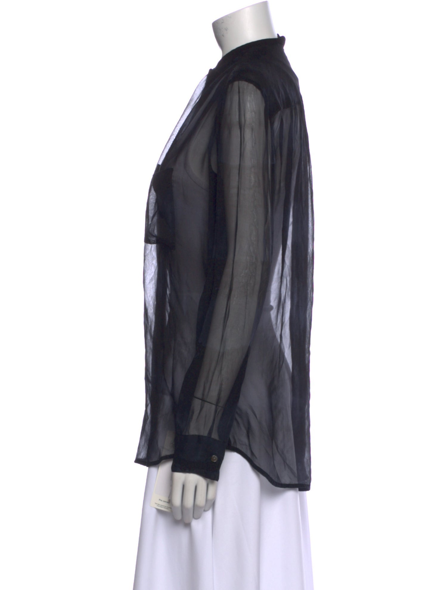 Raquel Allegra Silk Long Sleeve Button-Up Top