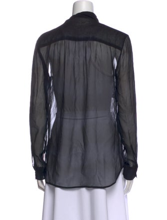 Raquel Allegra Silk Long Sleeve Button-Up Top