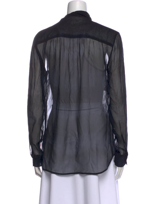 Raquel Allegra Silk Long Sleeve Button-Up Top