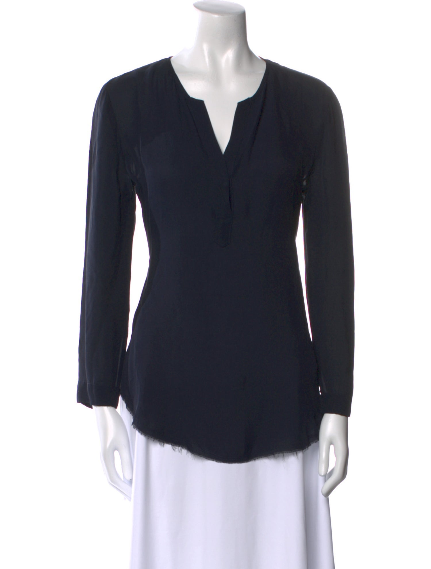 Raquel Allegra Silk V-Neck Top