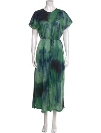 Raquel Allegra Tie-Dye Print Long Dress