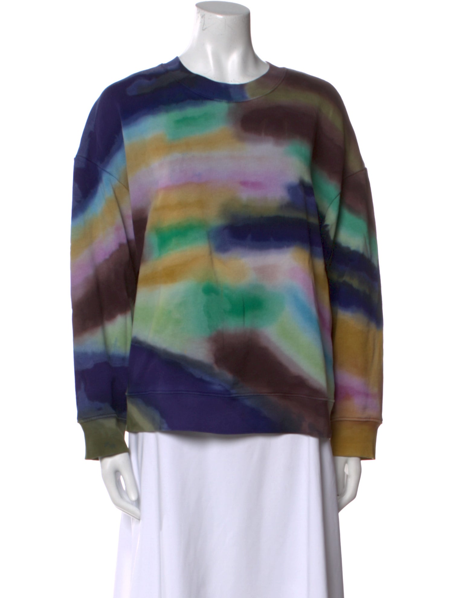 Raquel Allegra Tie-Dye Print Crew Neck Sweatshirt