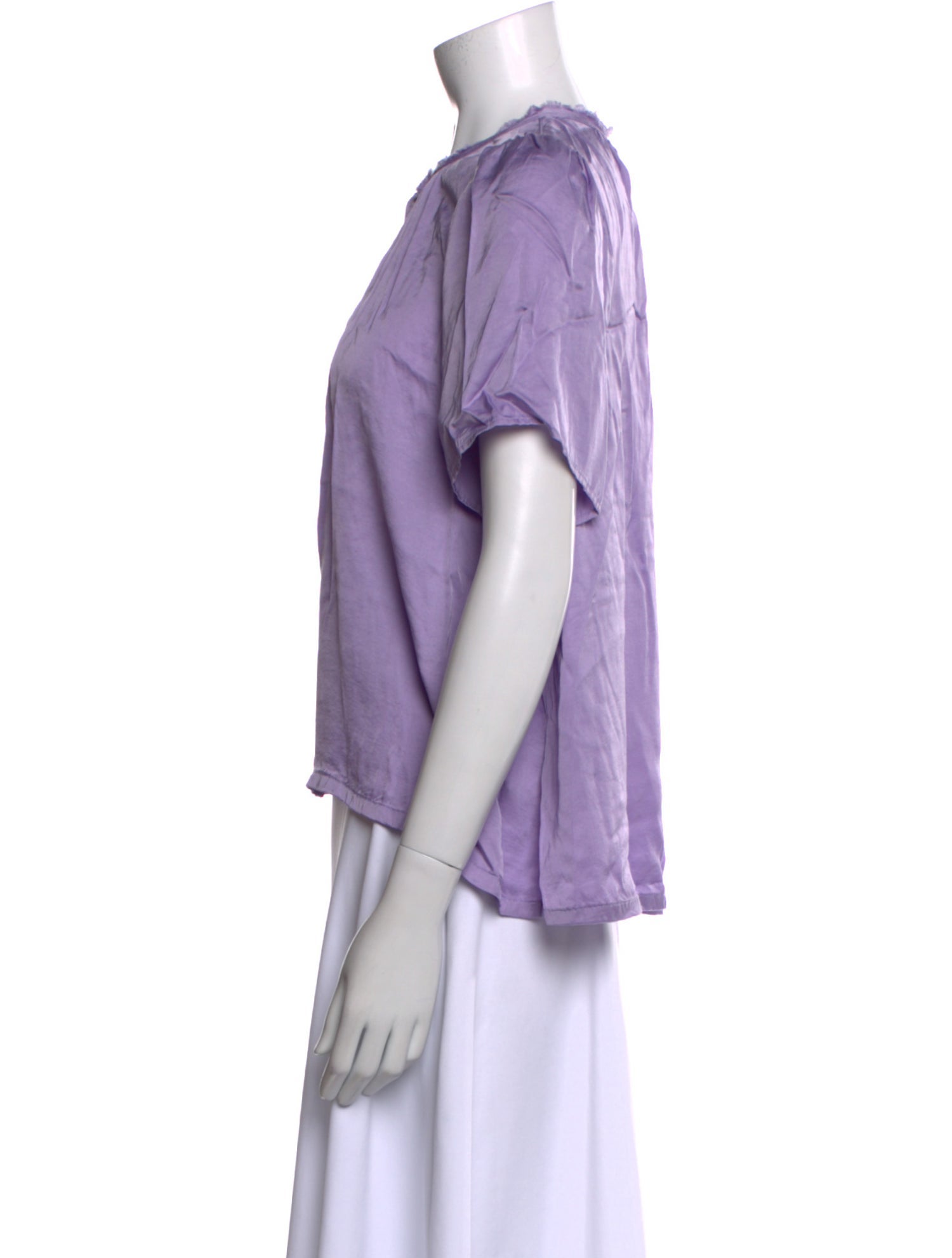 Raquel Allegra Crew Neck Short Sleeve Blouse