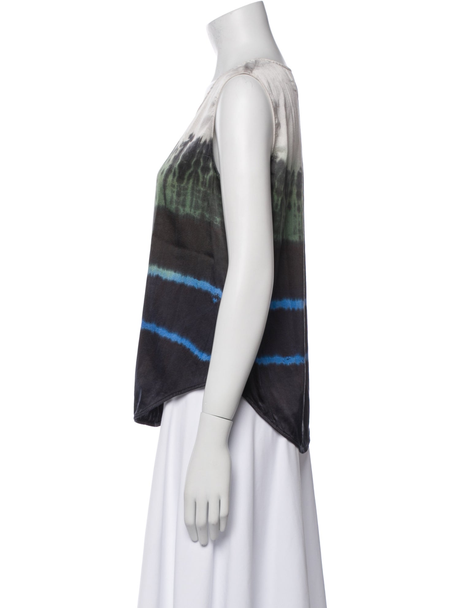 Raquel Allegra Silk Tie-Dye Print Top