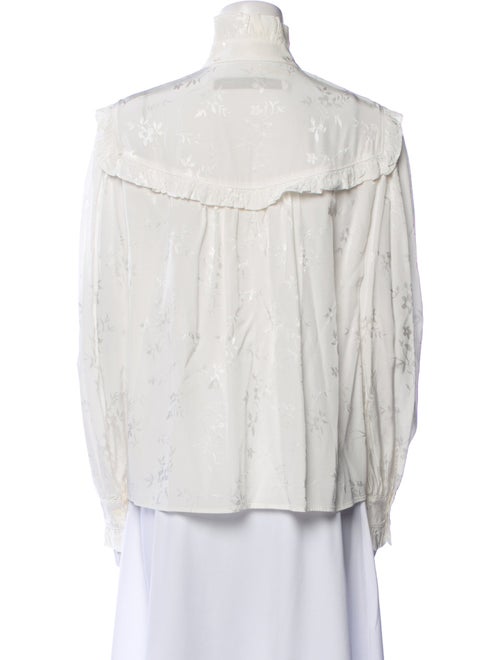 Raquel Allegra Mock Neck Long Sleeve Button-Up Top