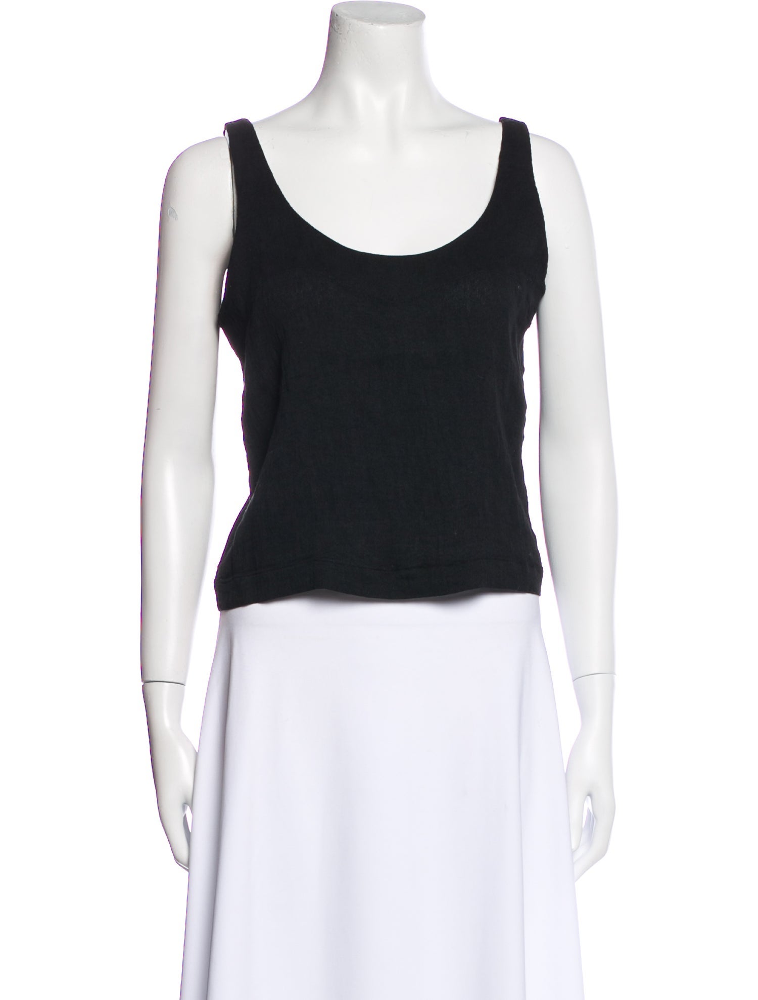 Raquel Allegra Scoop Neck Sleeveless Crop Top