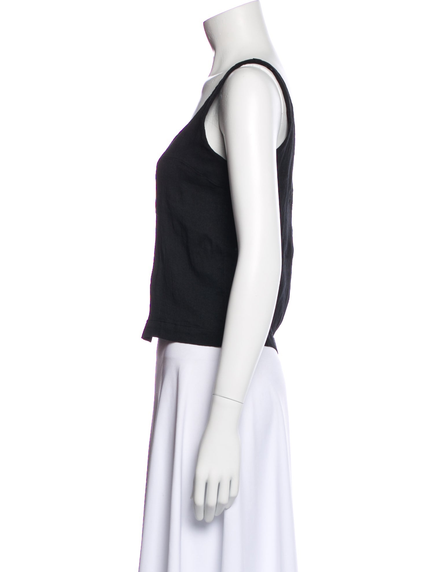 Raquel Allegra Scoop Neck Sleeveless Crop Top