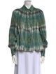 Raquel Allegra Tie-Dye Print Long Sleeve Button-Up Top