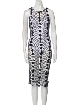 Raquel Allegra Printed Knee-Length Dress