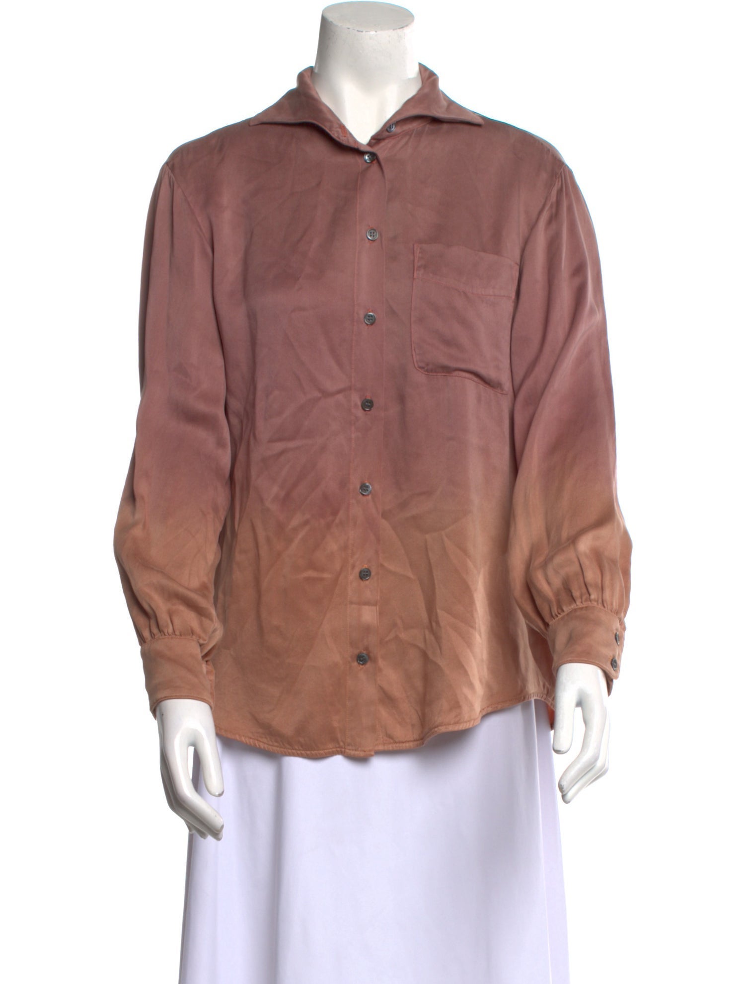 Raquel Allegra Long Sleeve Button-Up Top