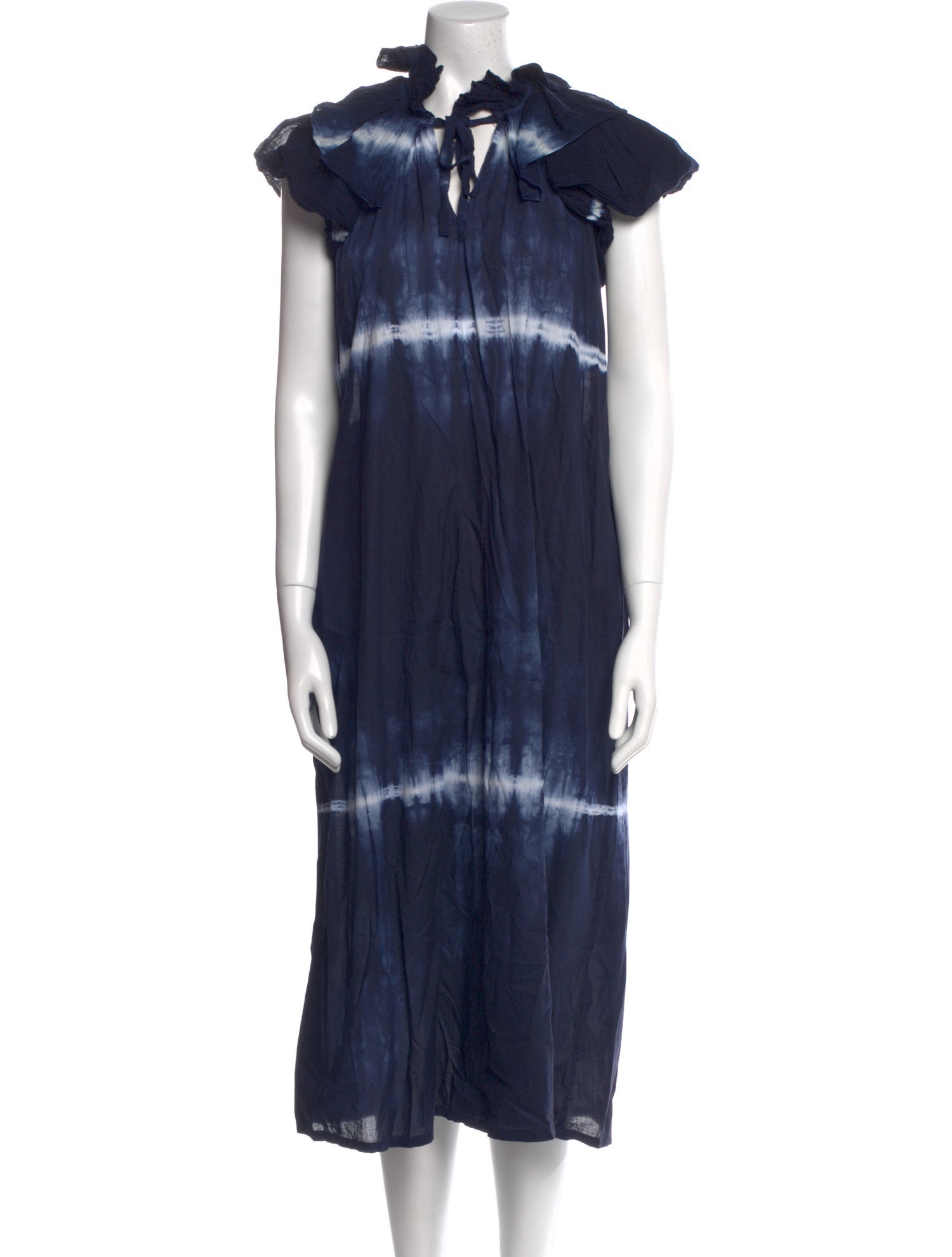 Raquel Allegra Tie-Dye Print Midi Length Dress