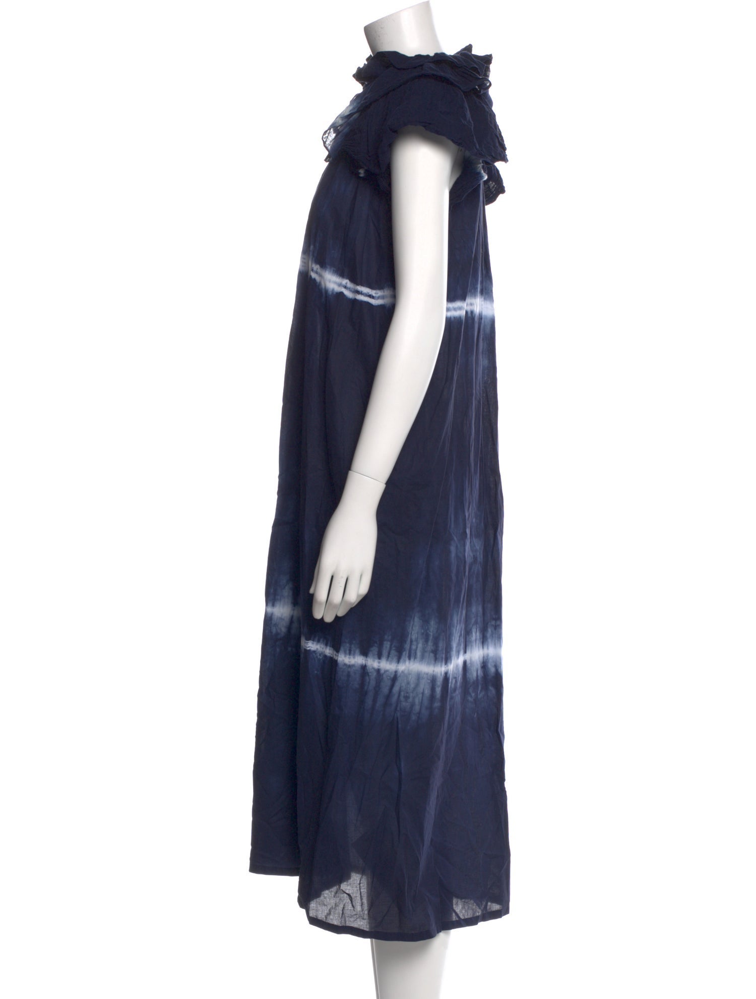 Raquel Allegra Tie-Dye Print Midi Length Dress