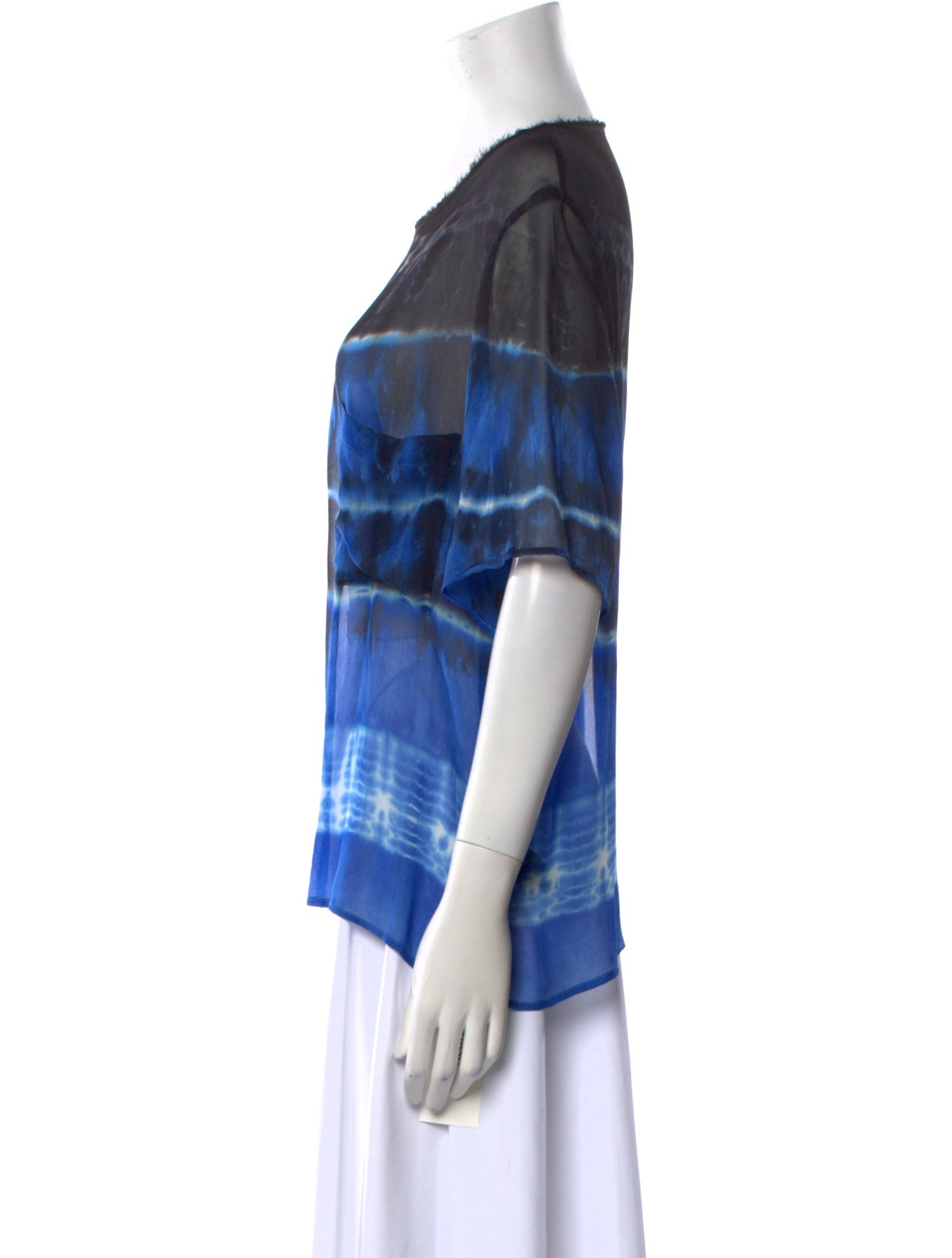 Raquel Allegra Silk Tie-Dye Print Blouse