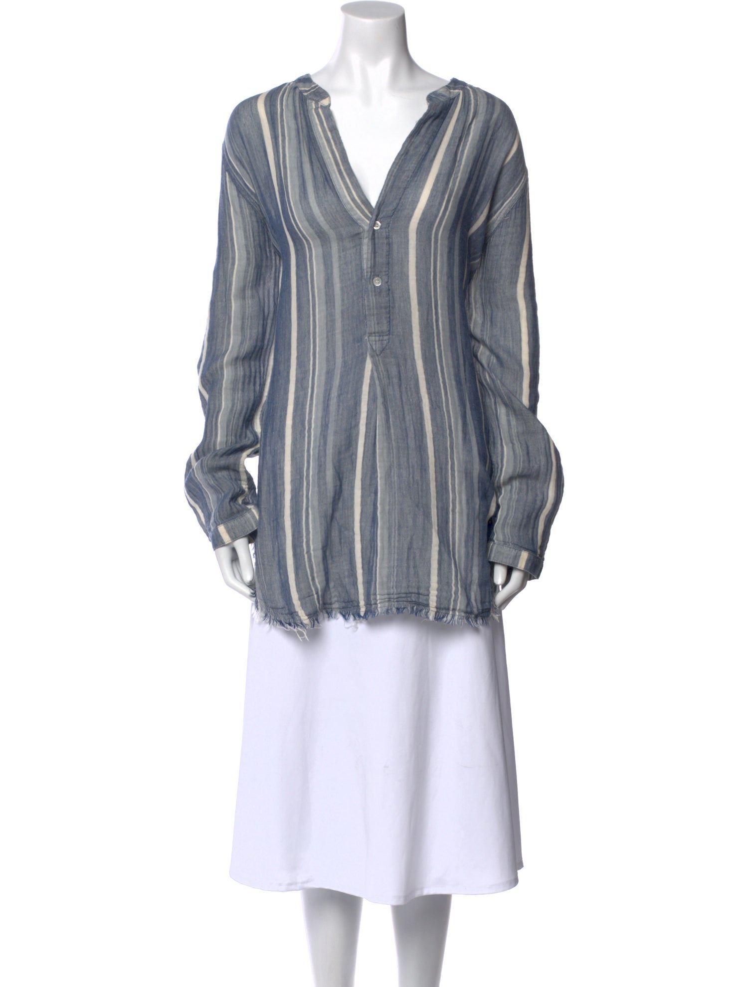 Raquel Allegra Striped V-Neck Tunic