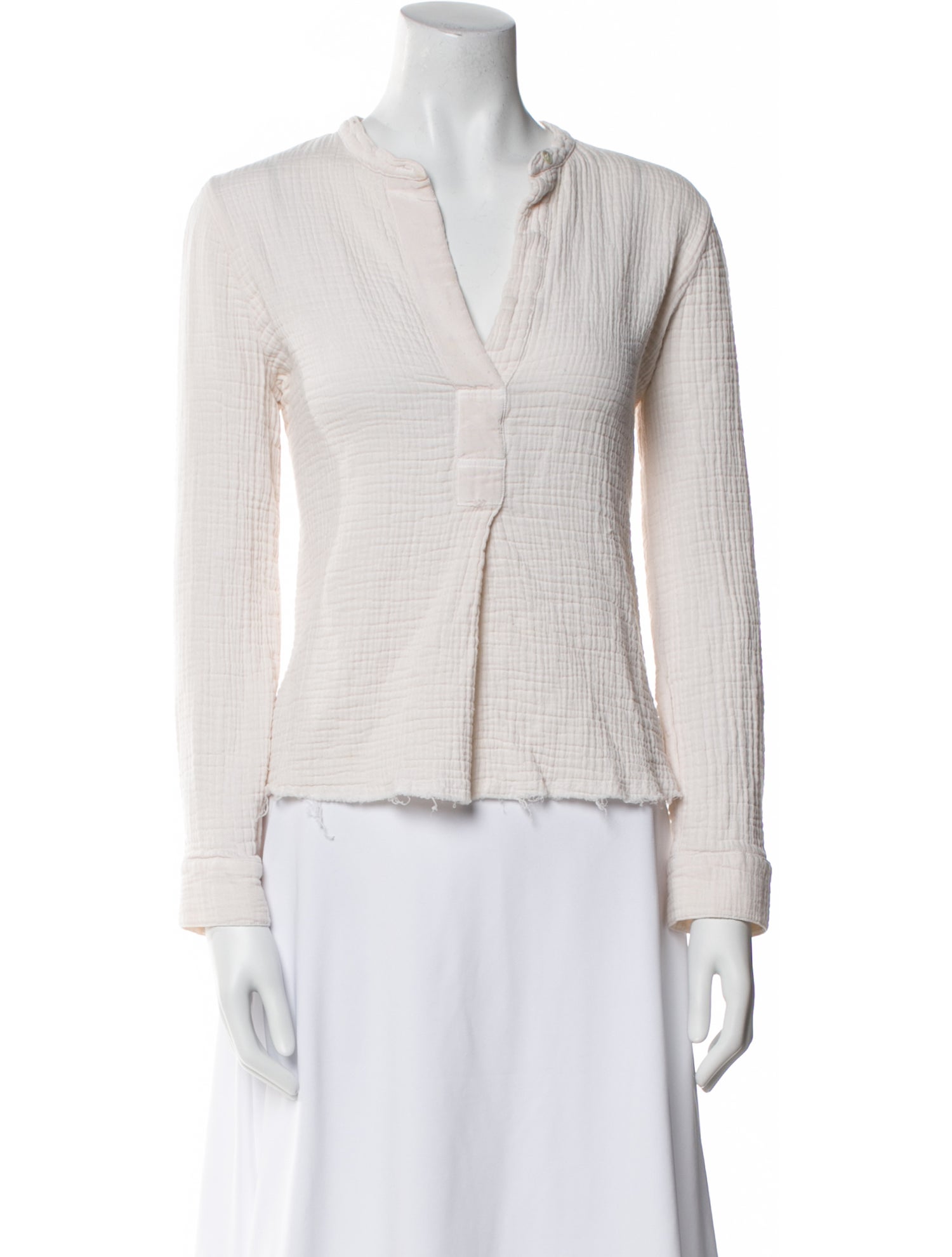 Raquel Allegra V-Neck Long Sleeve Blouse