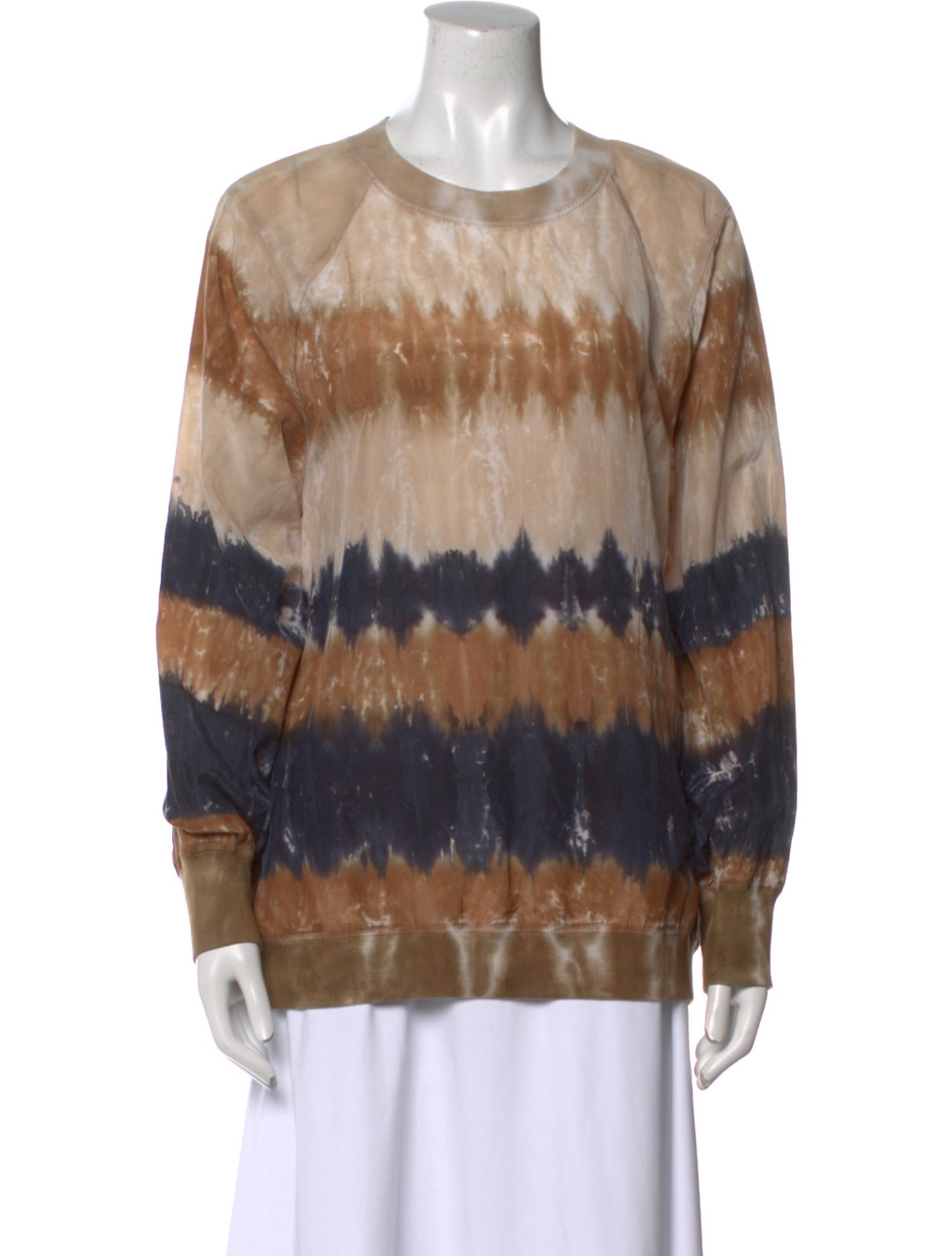 Raquel Allegra Tie-Dye Print Crew Neck Sweatshirt