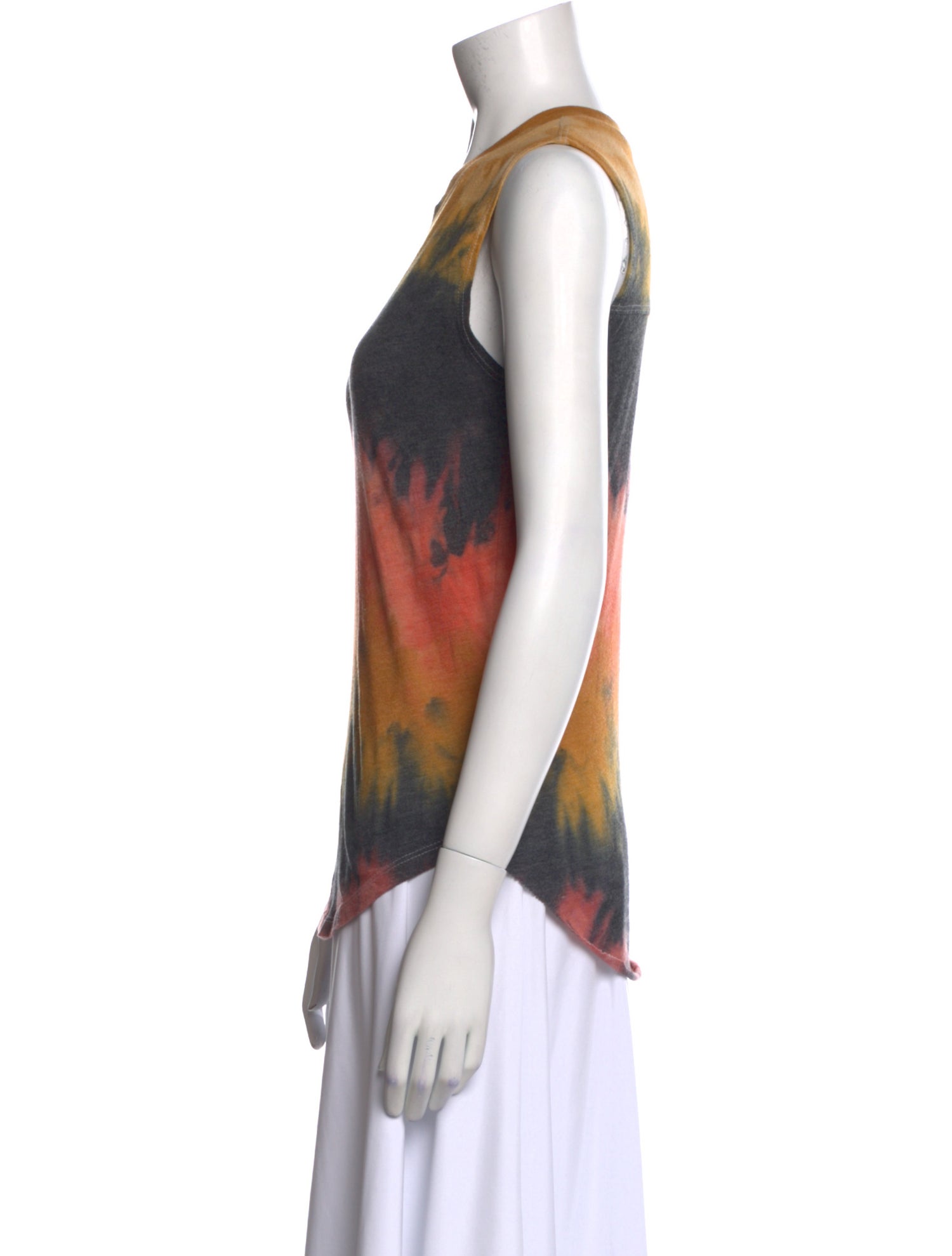 Raquel Allegra Tie-Dye Print Scoop Neck Top