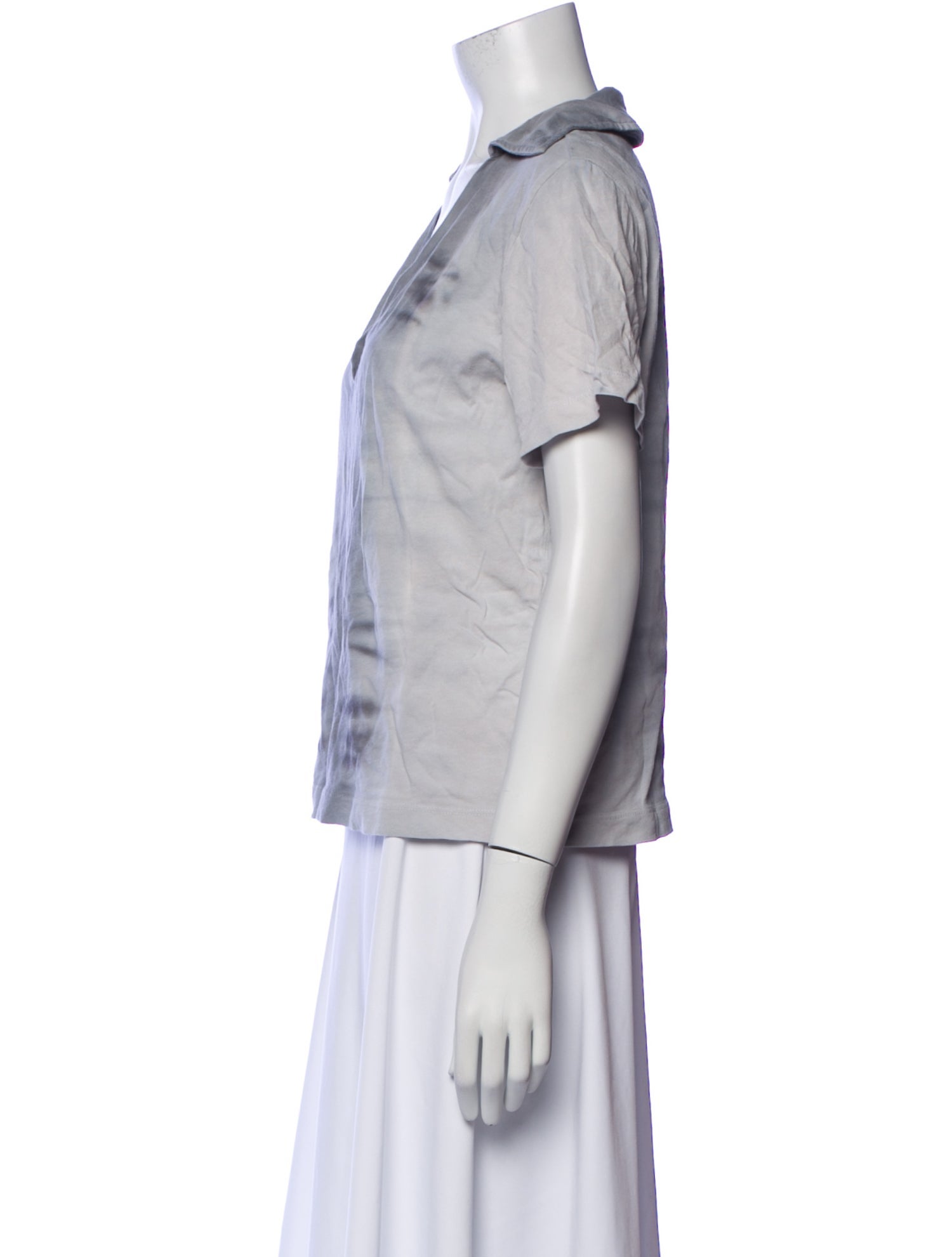 Raquel Allegra Tie-Dye Print V-Neck T-Shirt