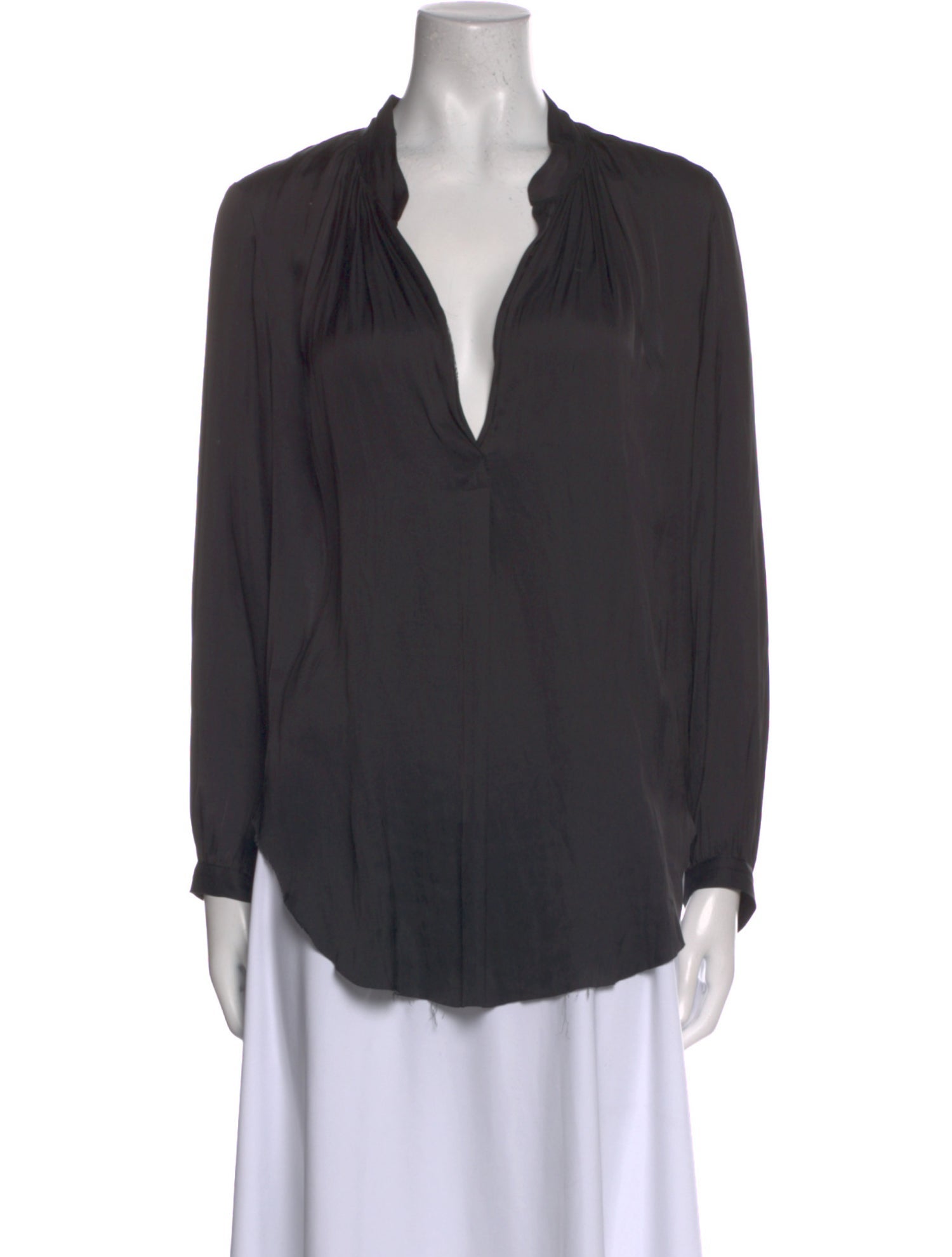 Raquel Allegra V-Neck Long Sleeve Blouse
