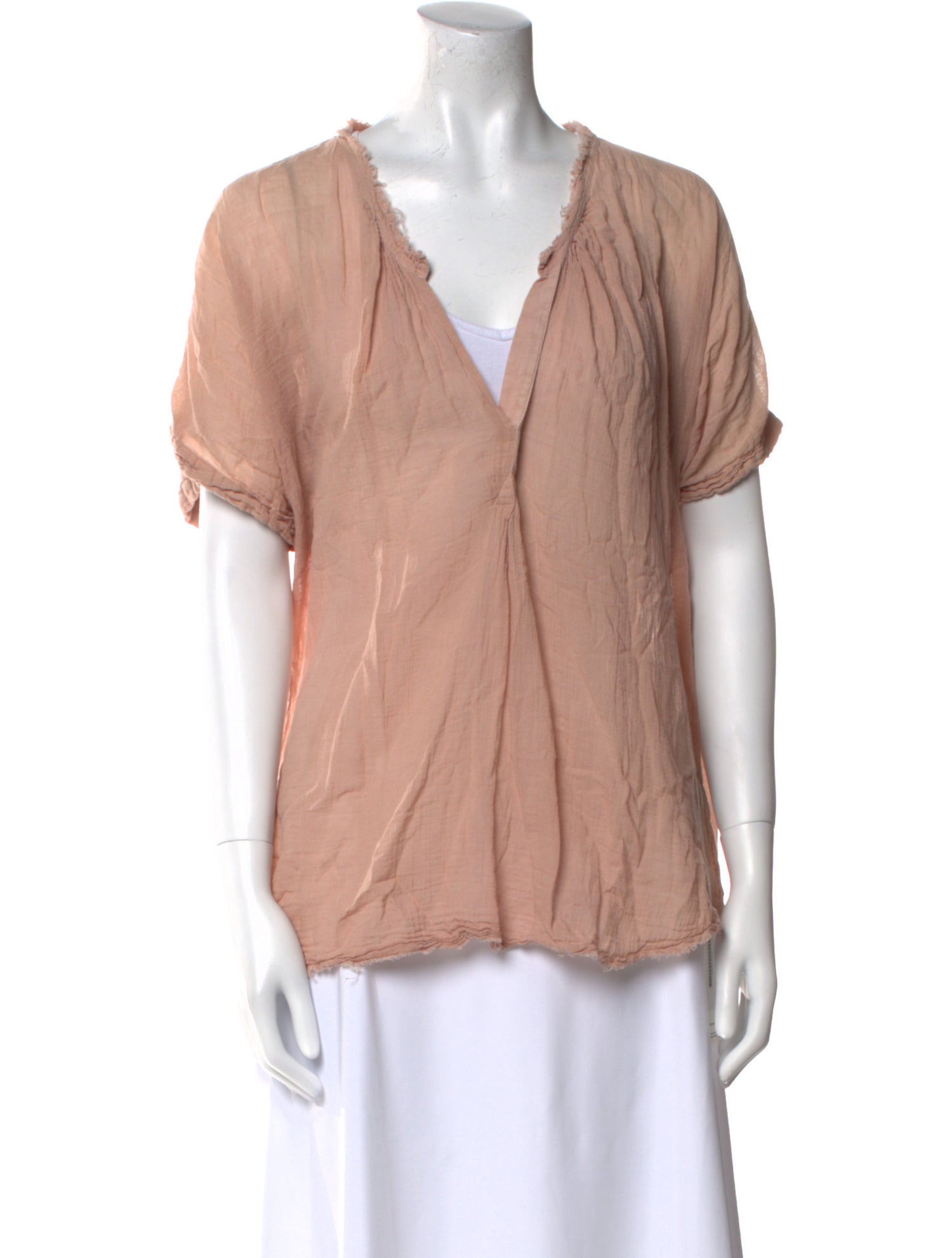 Raquel Allegra V-Neck Short Sleeve Blouse