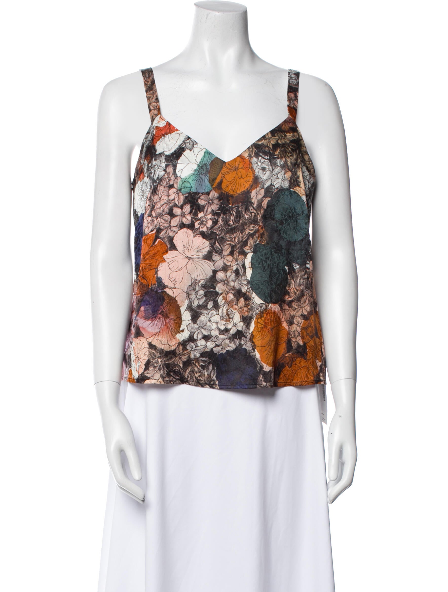 Raquel Allegra Floral Print V-Neck Top
