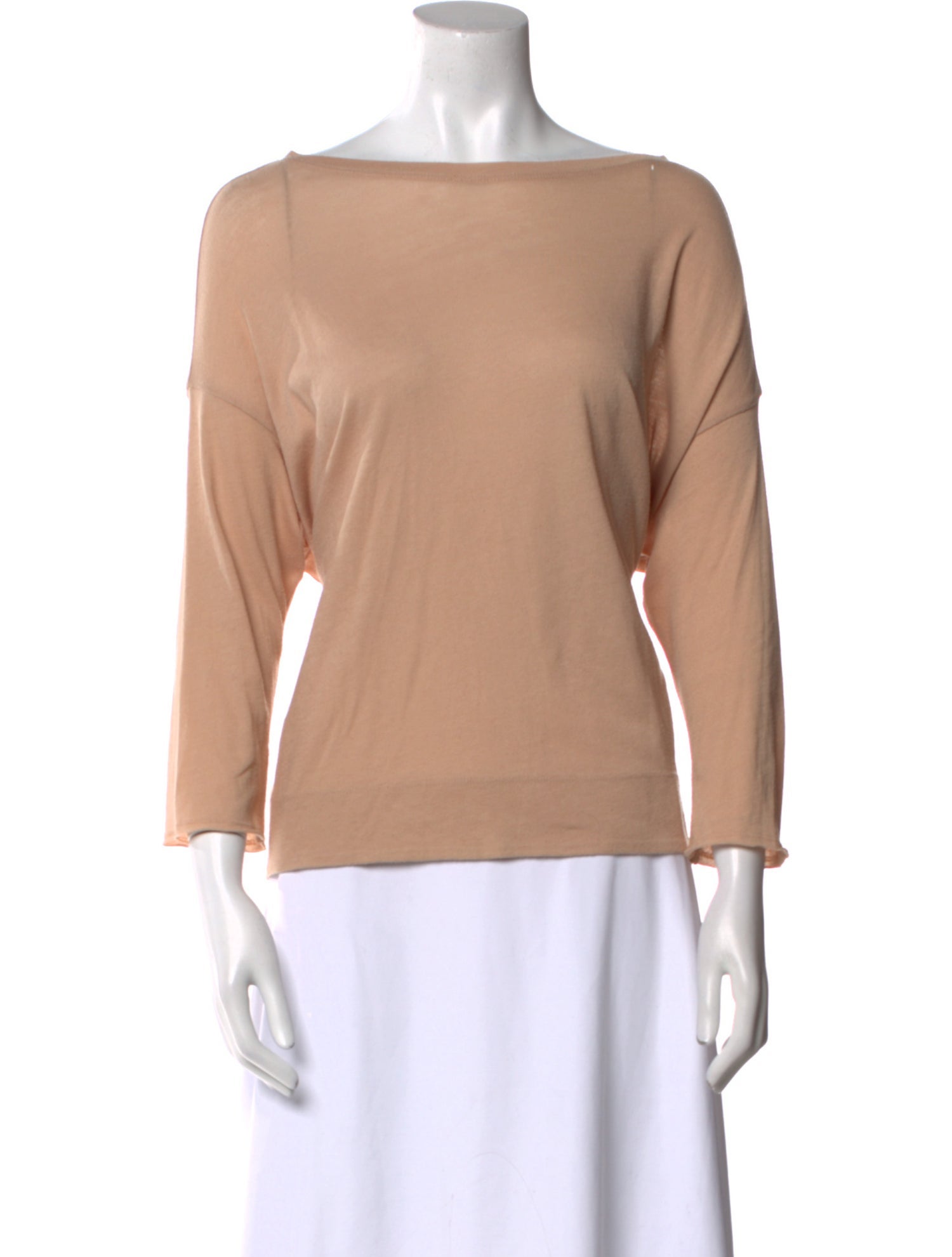 Raquel Allegra Bateau Neckline Three-Quarter Sleeve Top