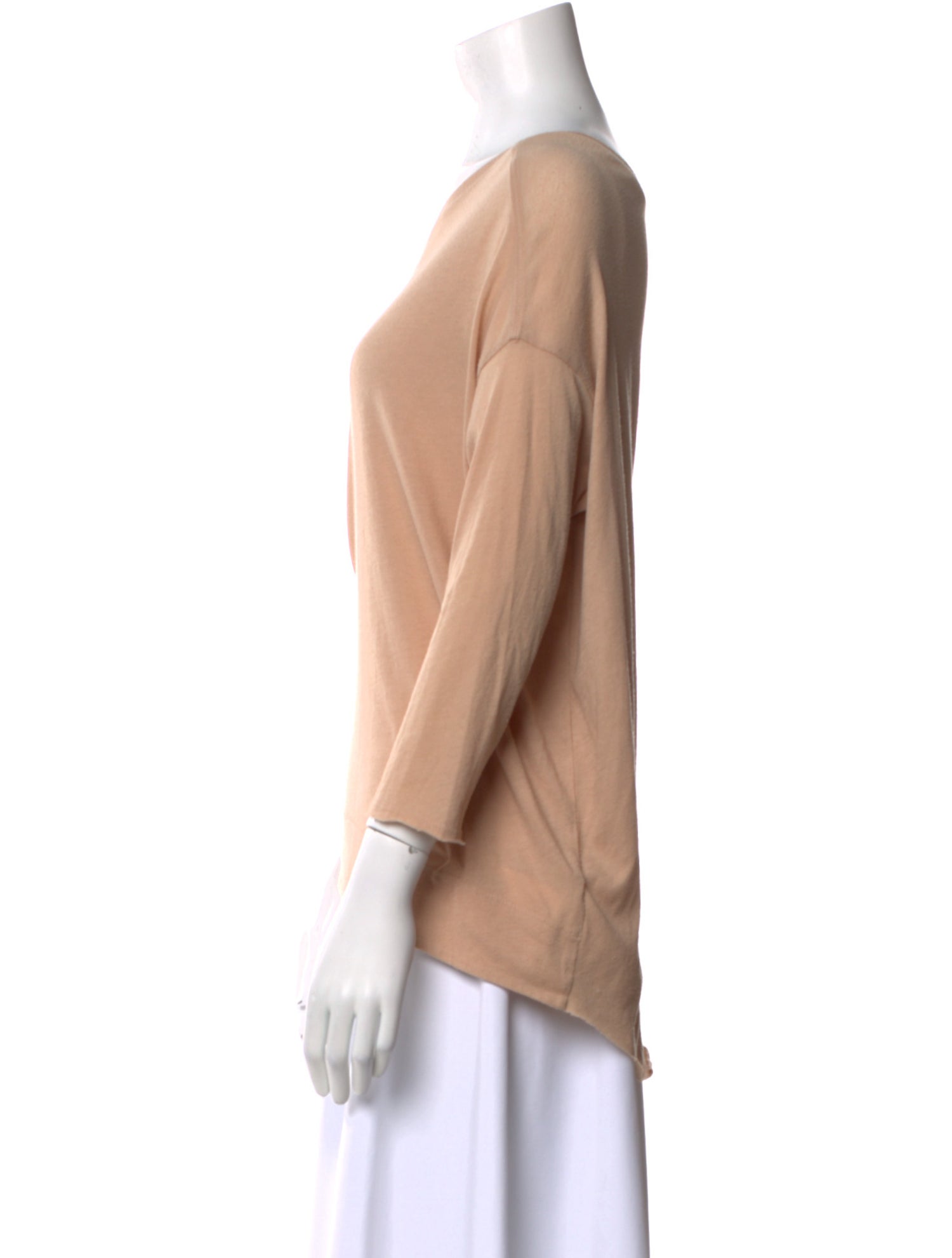 Raquel Allegra Bateau Neckline Three-Quarter Sleeve Top