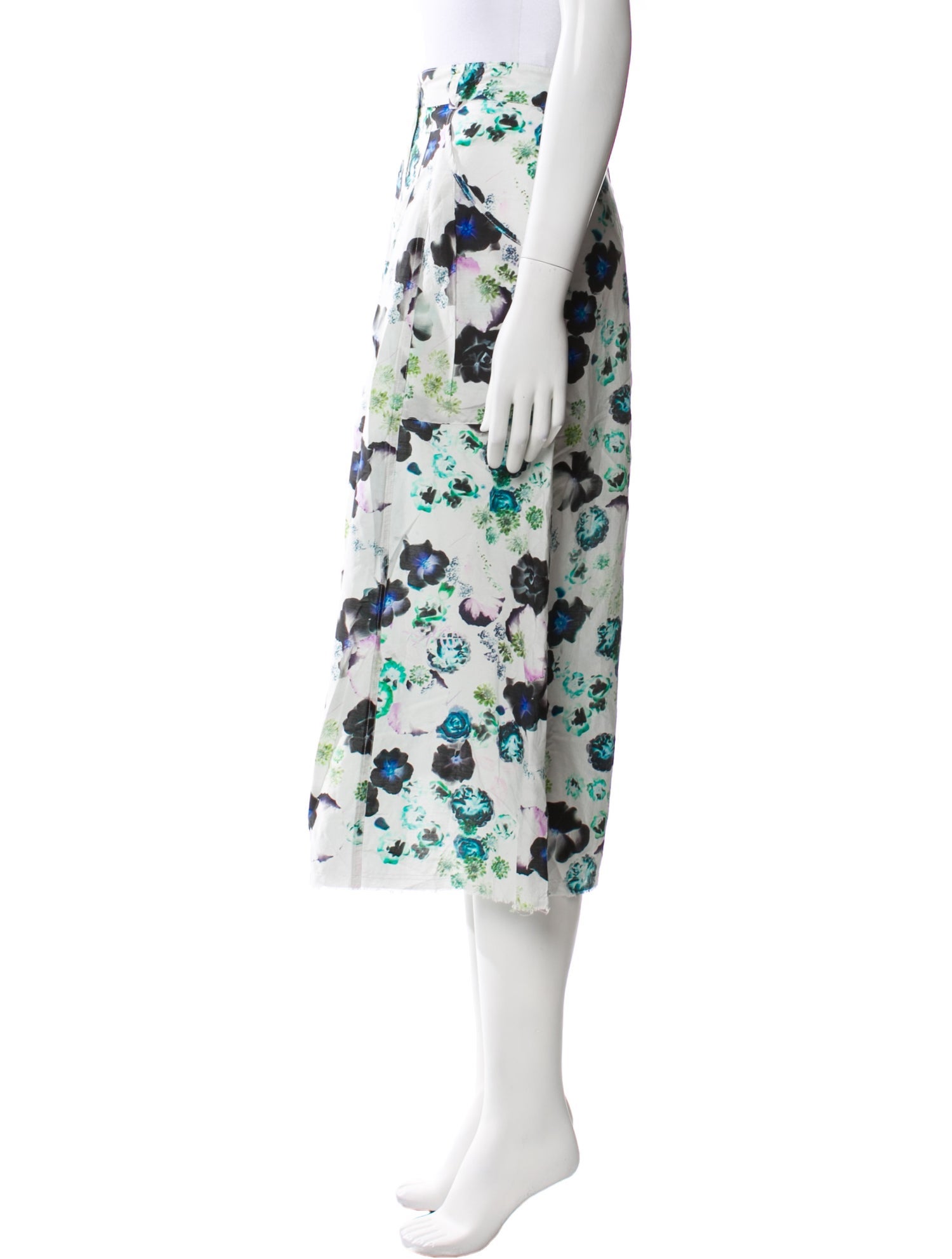 Raquel Allegra Floral Print Midi Length Skirt