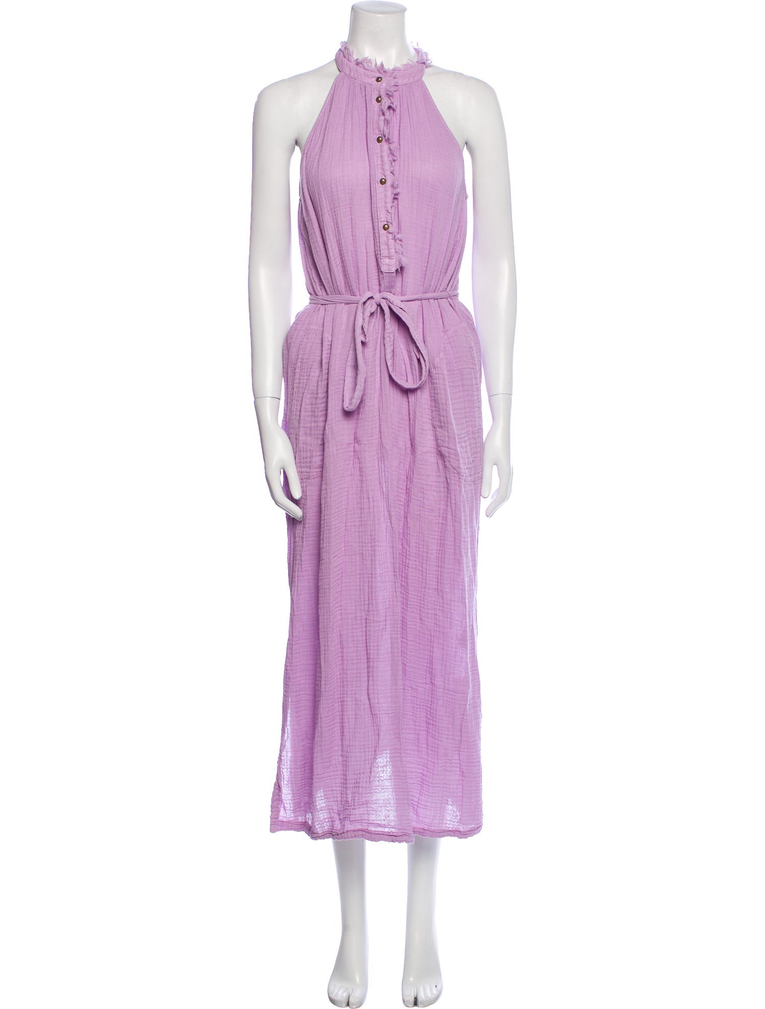 Raquel Allegra Halterneck Long Dress