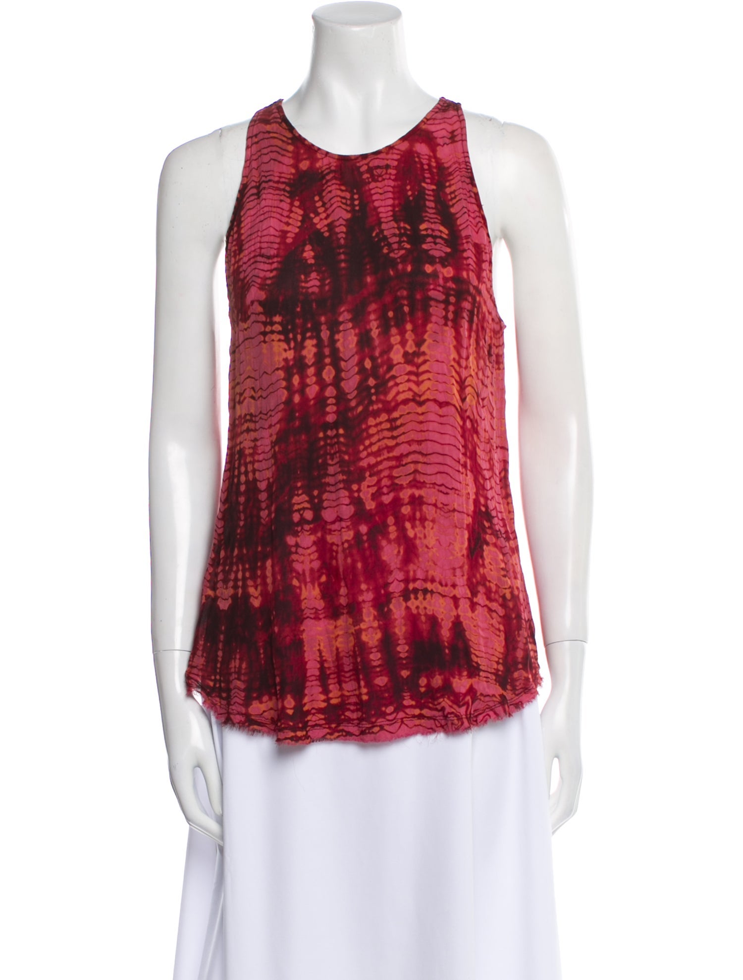 Raquel Allegra Printed Scoop Neck Top