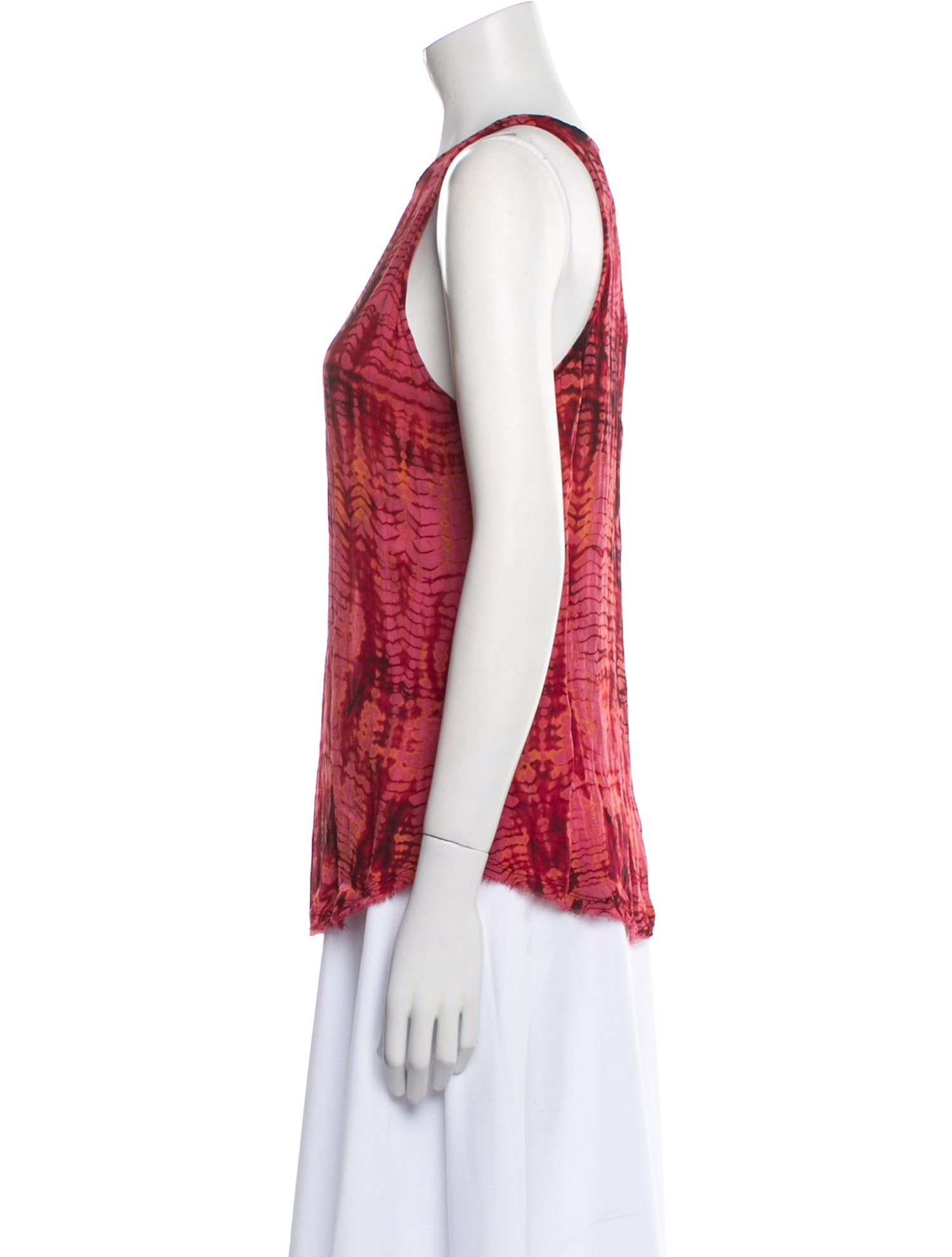 Raquel Allegra Printed Scoop Neck Top