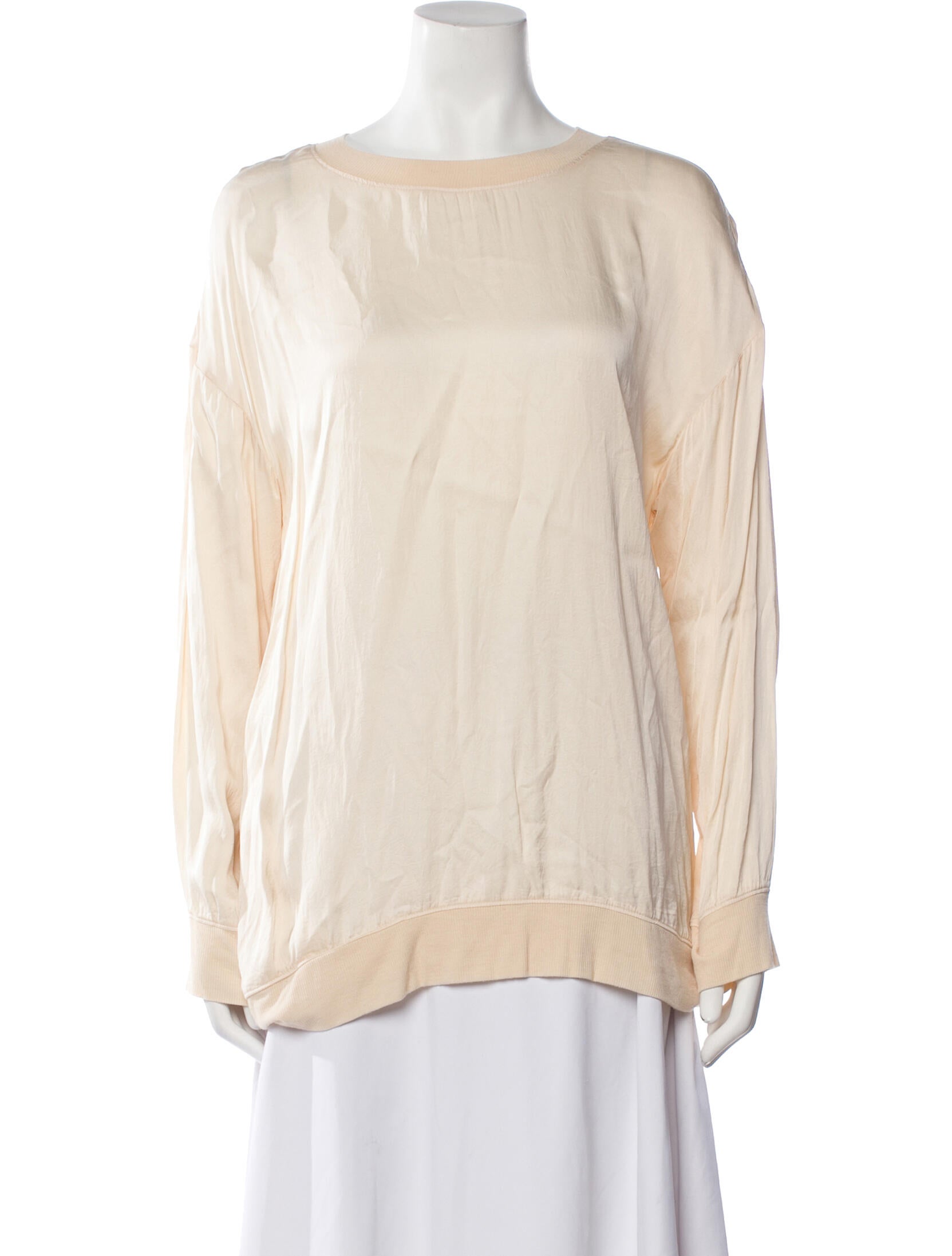 Raquel Allegra Bateau Neckline Long Sleeve Blouse