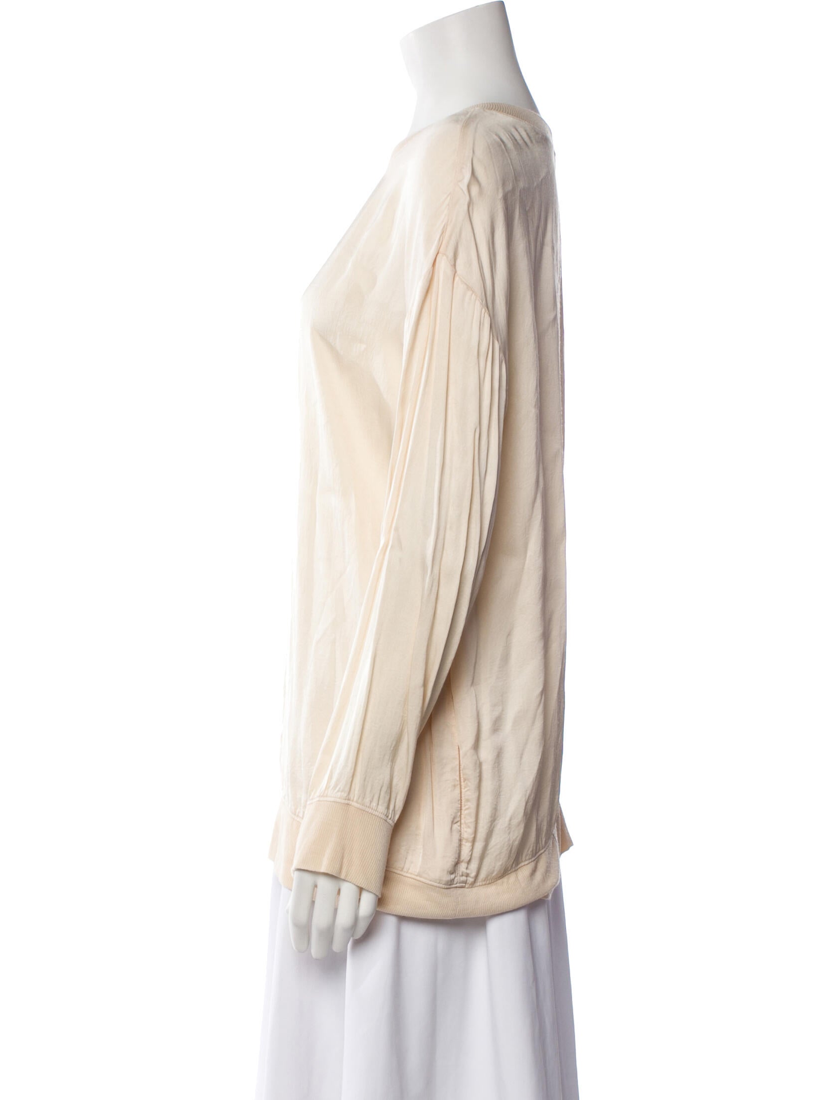 Raquel Allegra Bateau Neckline Long Sleeve Blouse