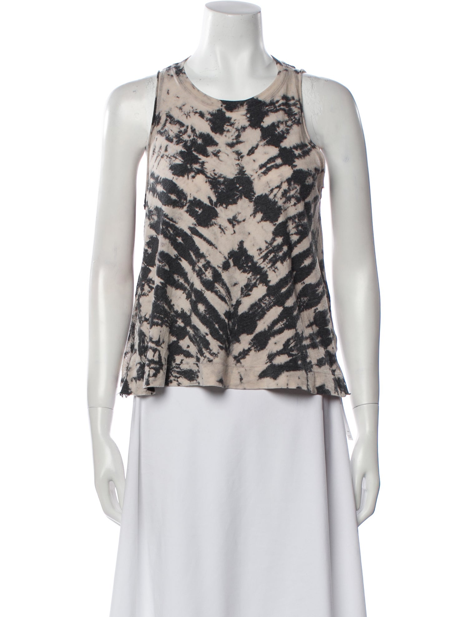 Raquel Allegra Tie-Dye Print Scoop Neck Top