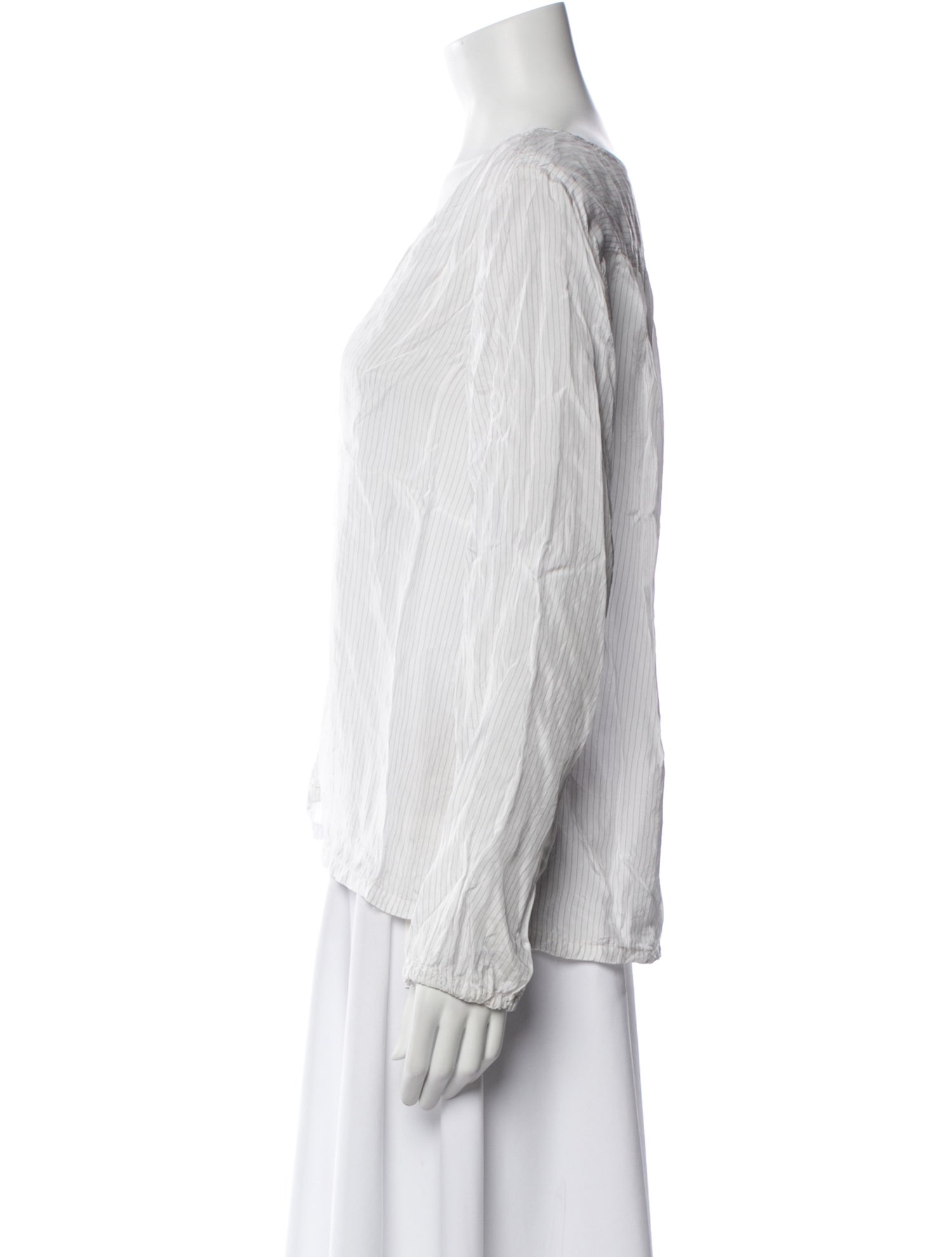 Raquel Allegra Striped V-Neck Blouse