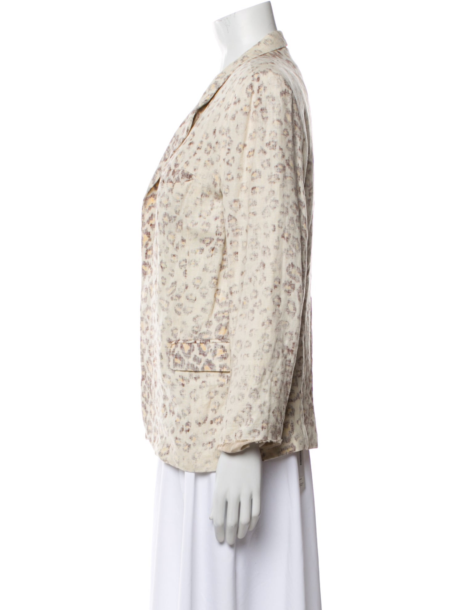 Raquel Allegra Linen Animal Print Blazer