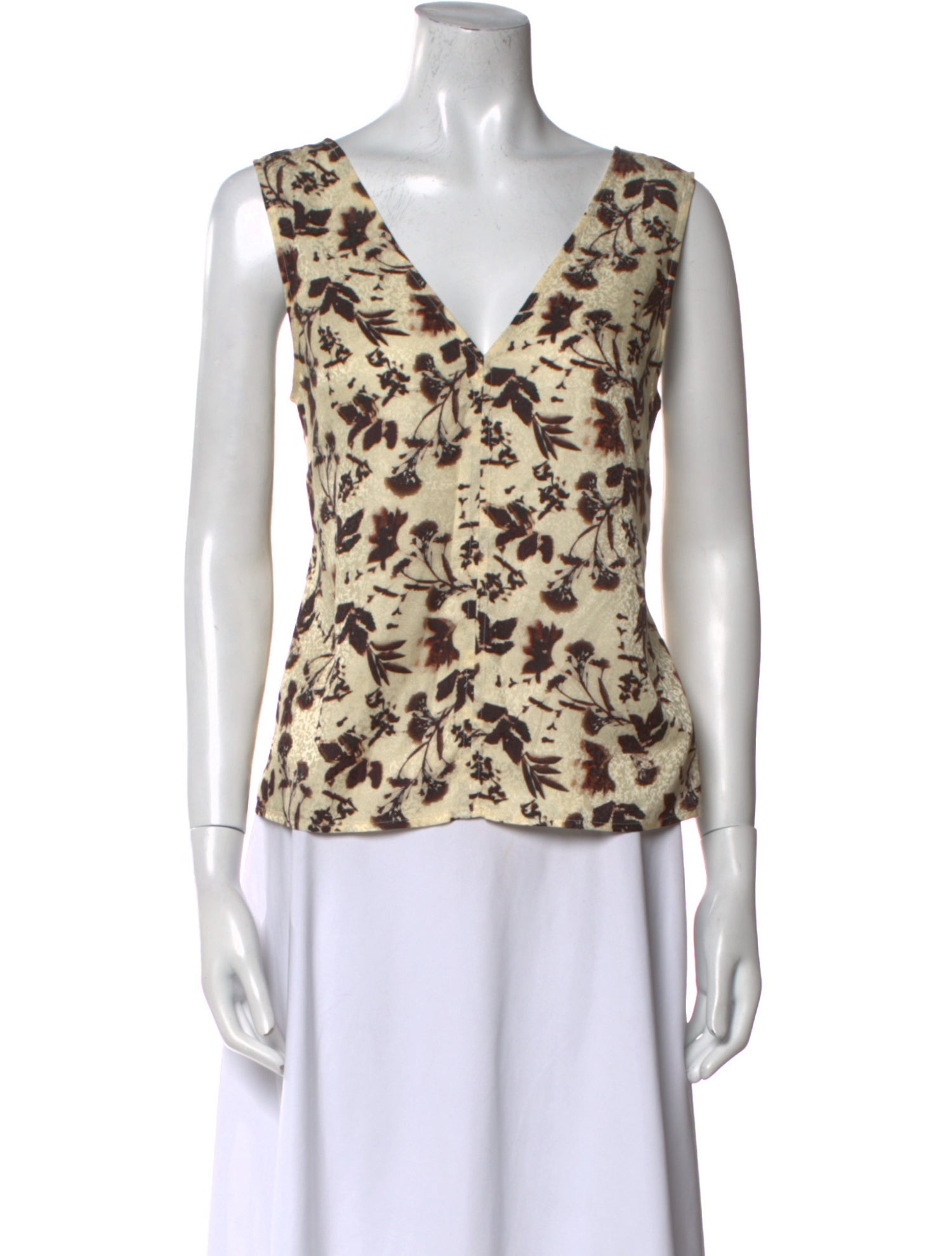 Raquel Allegra Printed V-Neck Top