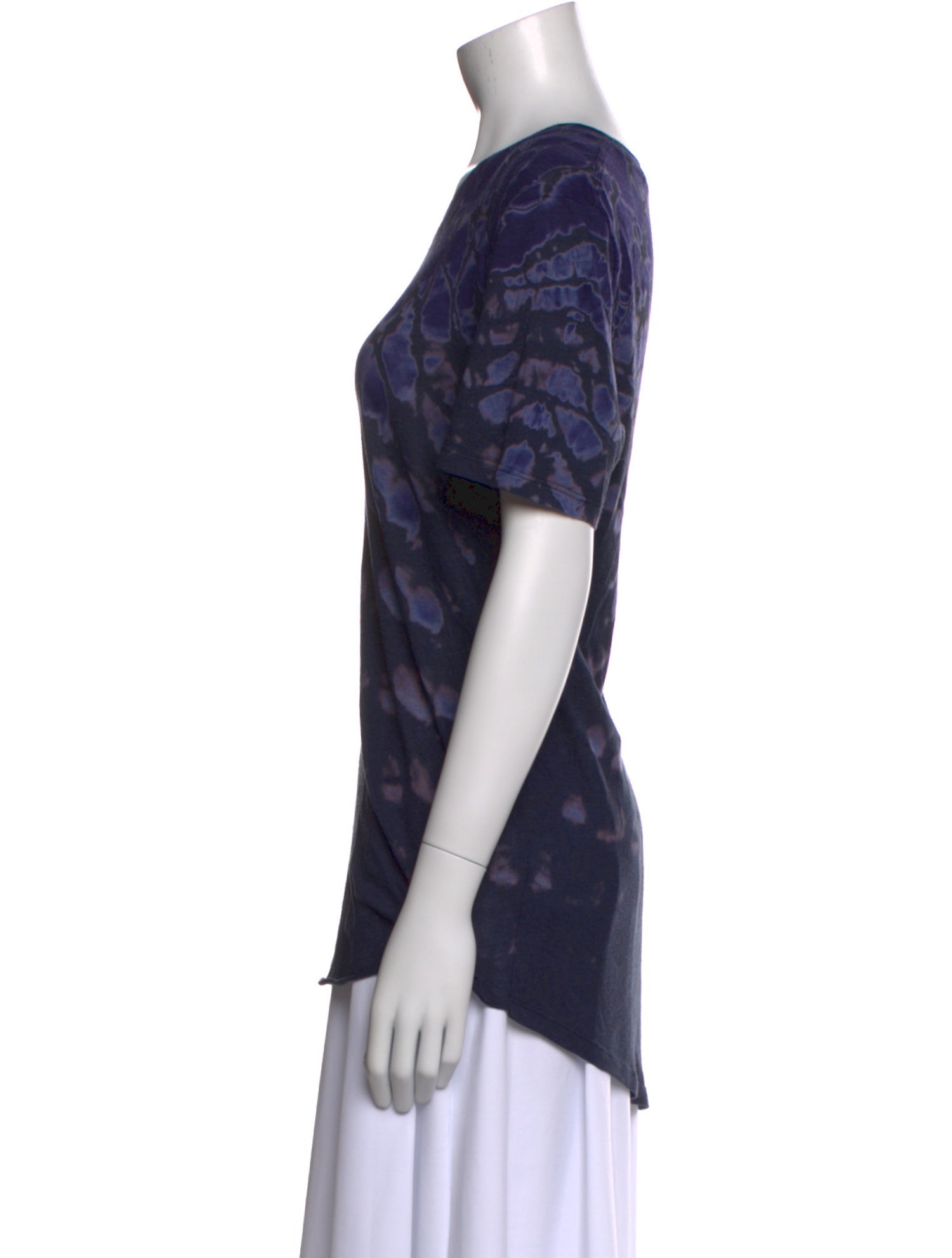 Raquel Allegra Tie-Dye Print Scoop Neck T-Shirt