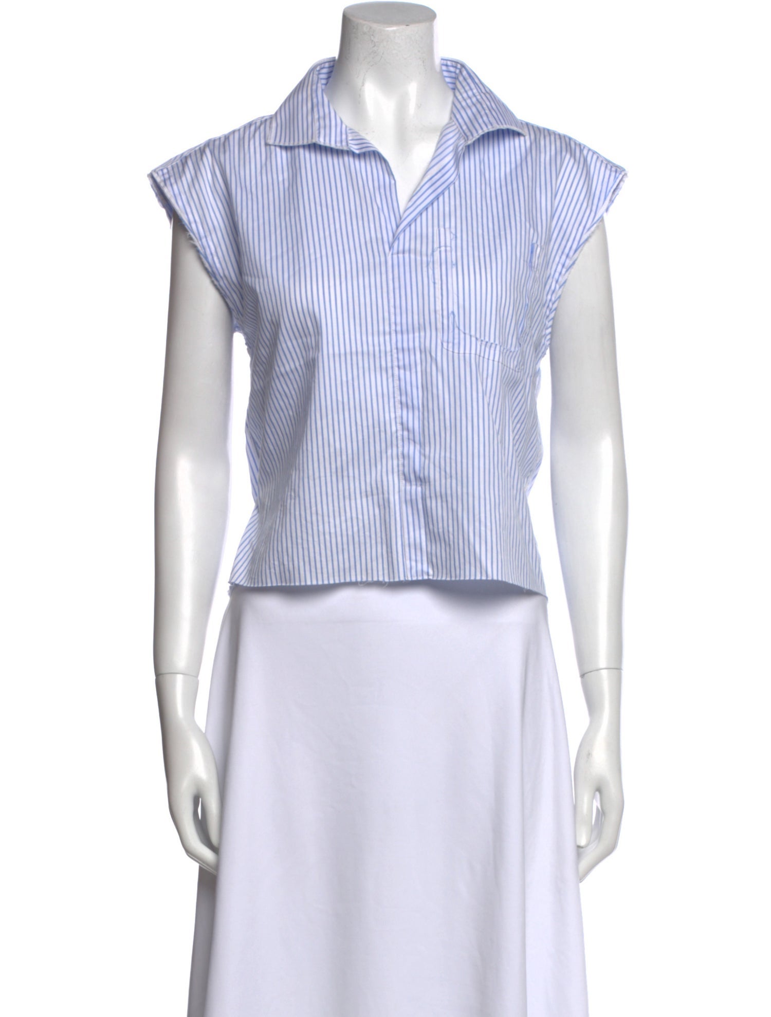 Raquel Allegra Striped Sleeveless Crop Top