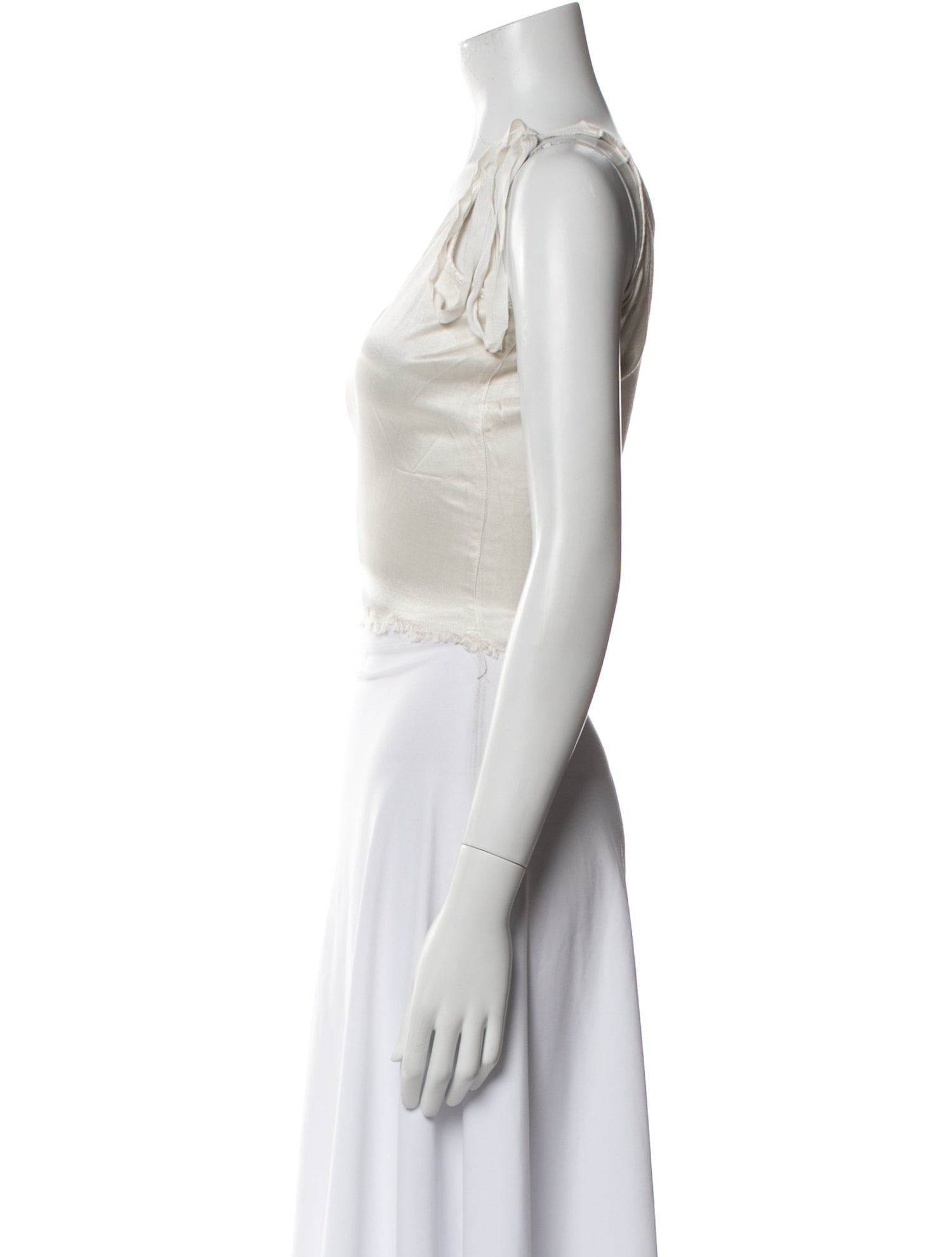 Raquel Allegra V-Neck Sleeveless Crop Top