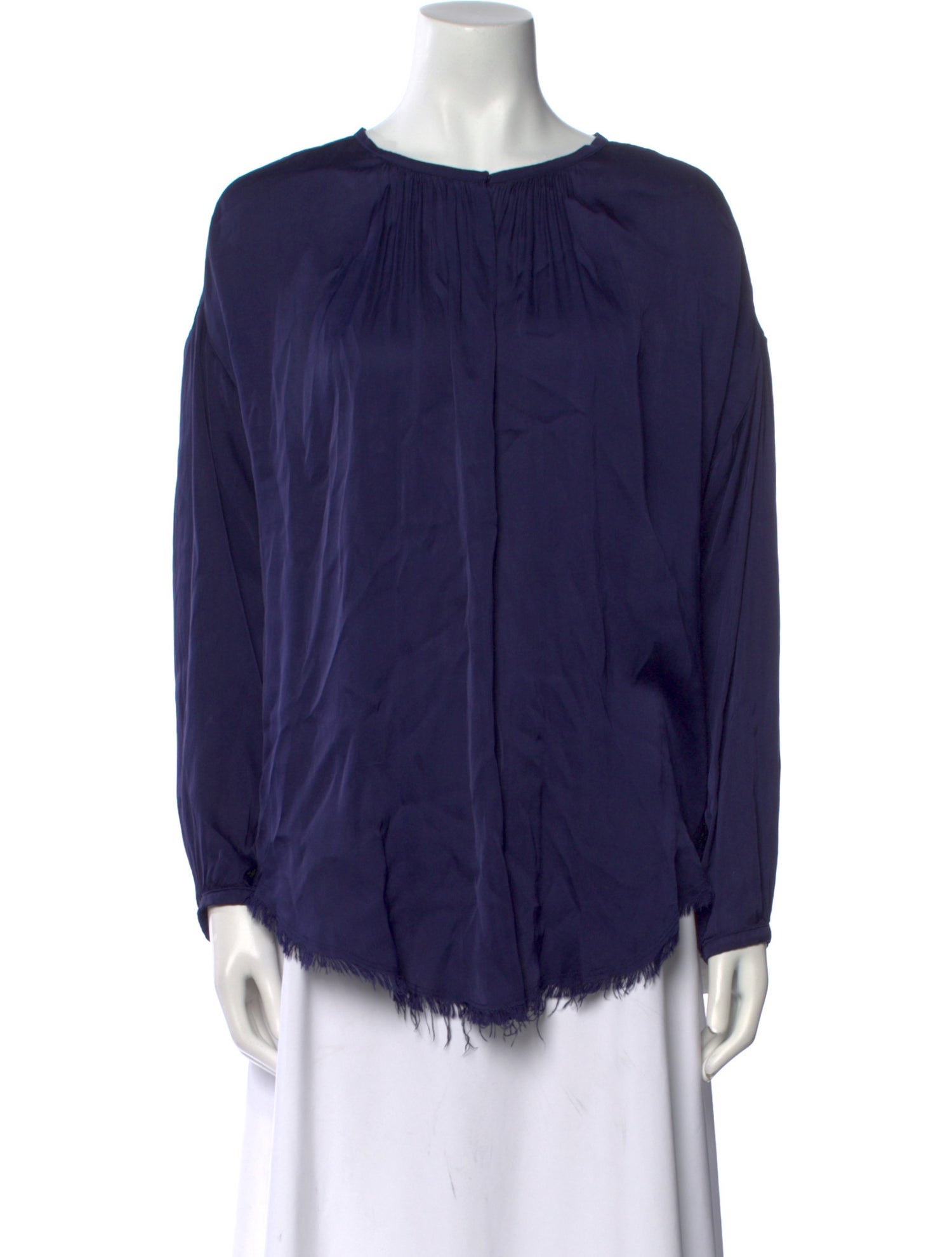 Raquel Allegra Bateau Neckline Long Sleeve Blouse