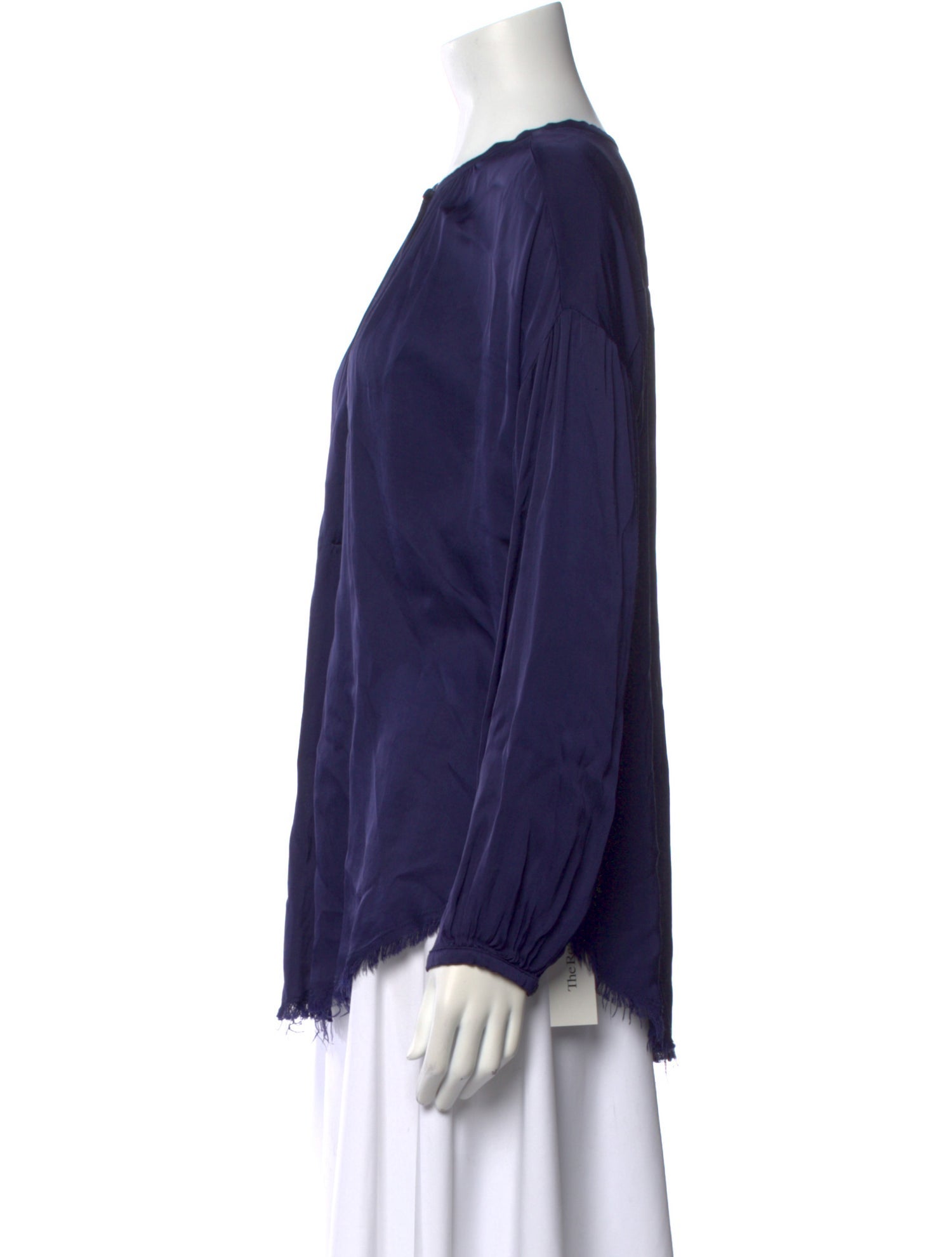 Raquel Allegra Bateau Neckline Long Sleeve Blouse