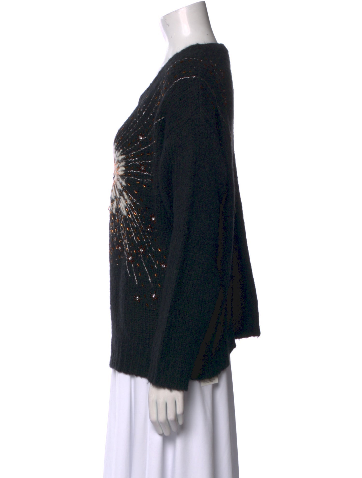 Raquel Allegra Cable Knit Printed Sweater