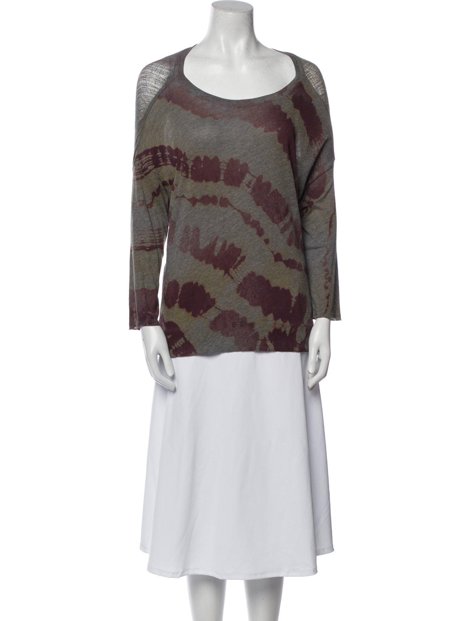 Raquel Allegra Tie-Dye Print Scoop Neck T-Shirt