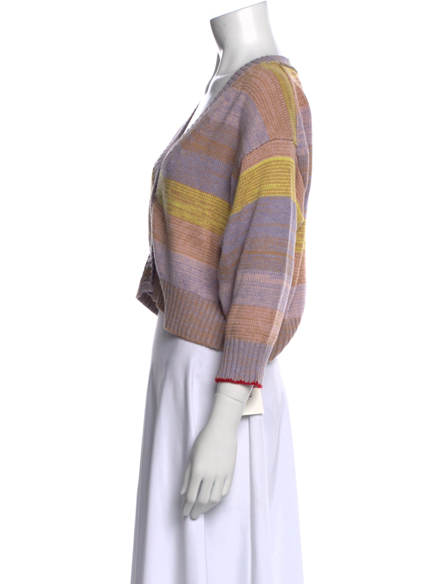 Raquel Allegra Striped V-Neck Sweater