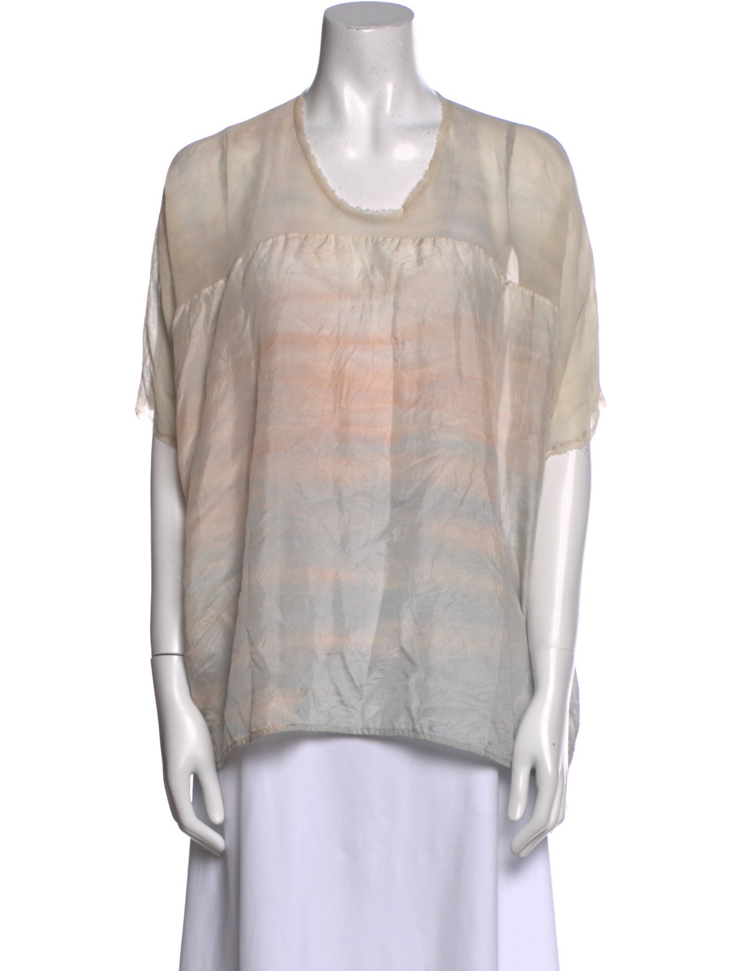 Raquel Allegra Silk Tie-Dye Print T-Shirt