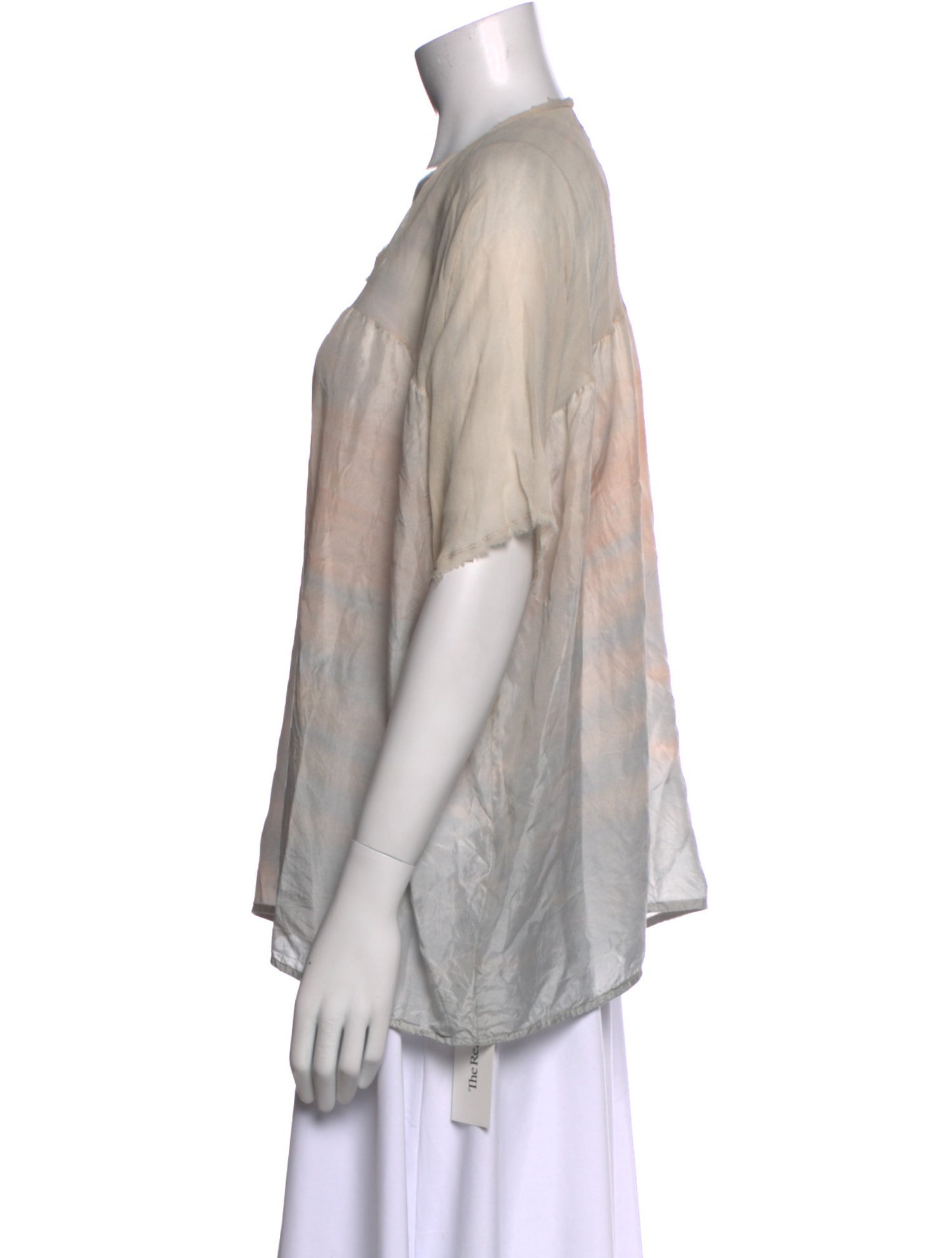 Raquel Allegra Silk Tie-Dye Print T-Shirt