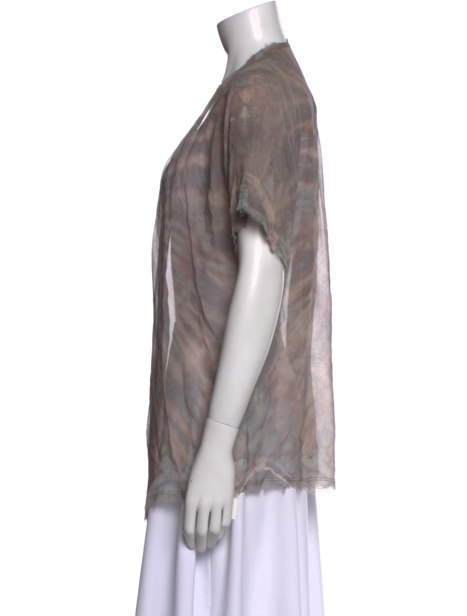 Raquel Allegra Silk Tie-Dye Print Blouse
