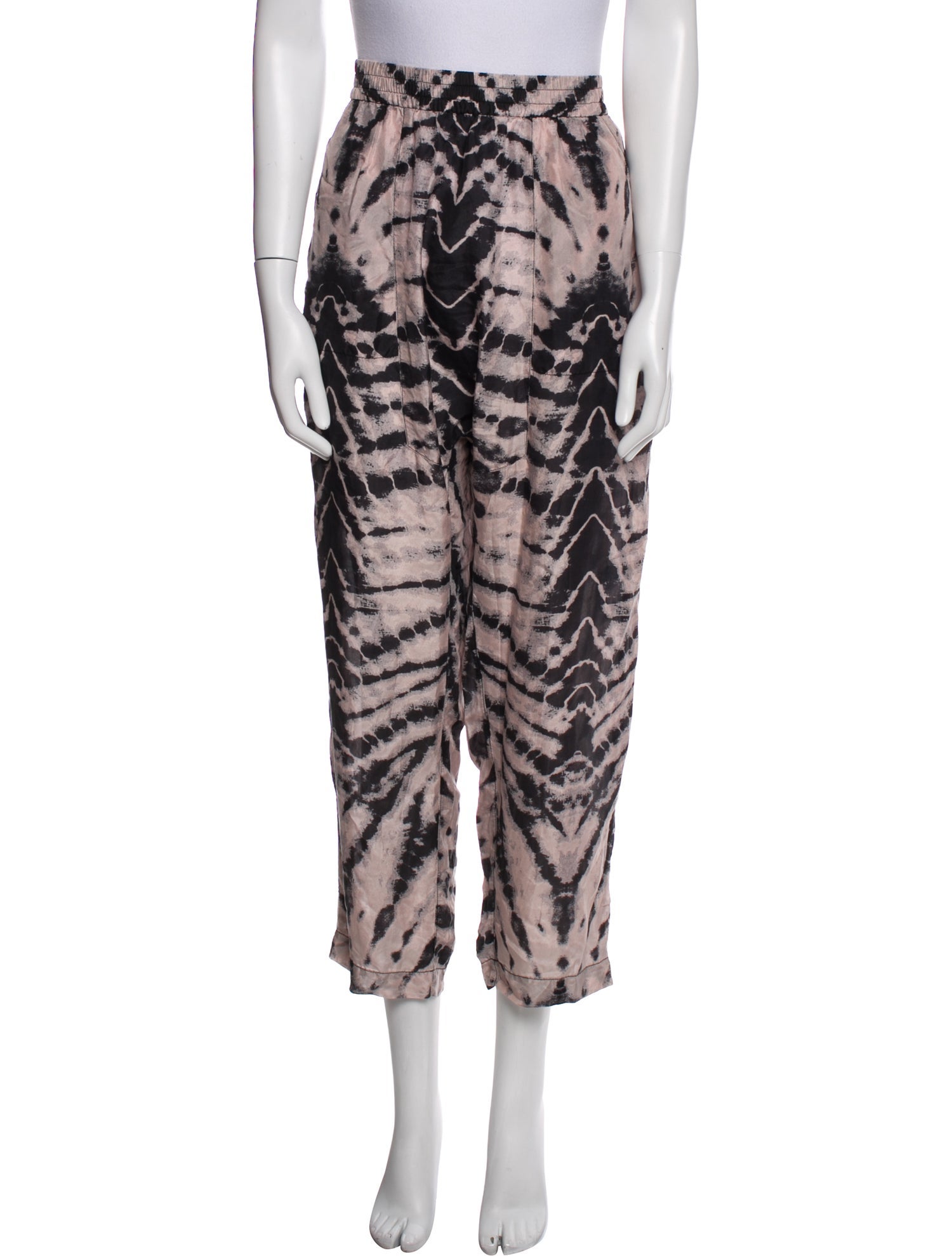 Raquel Allegra Silk Tie-Dye Print Sweatpants