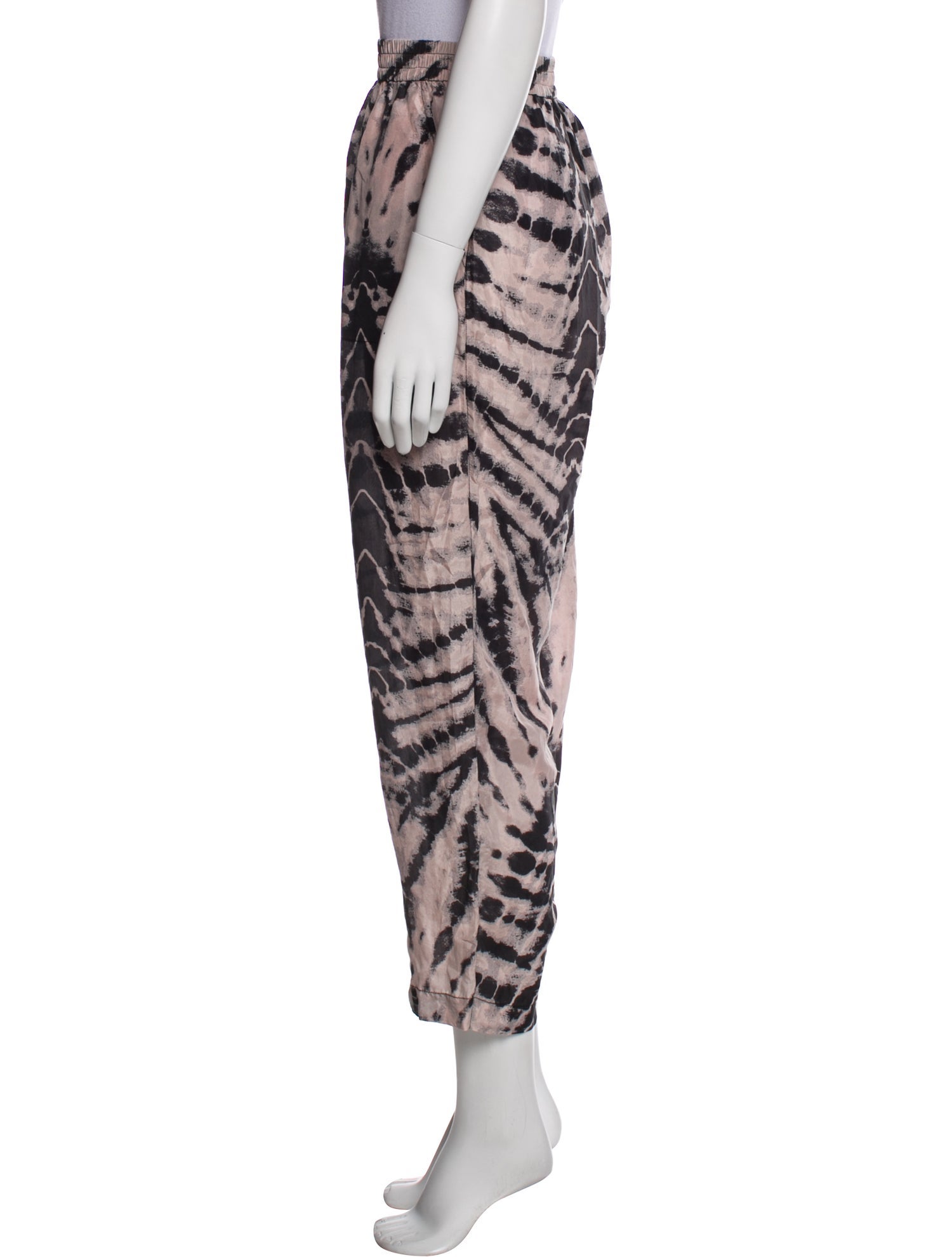 Raquel Allegra Silk Tie-Dye Print Sweatpants